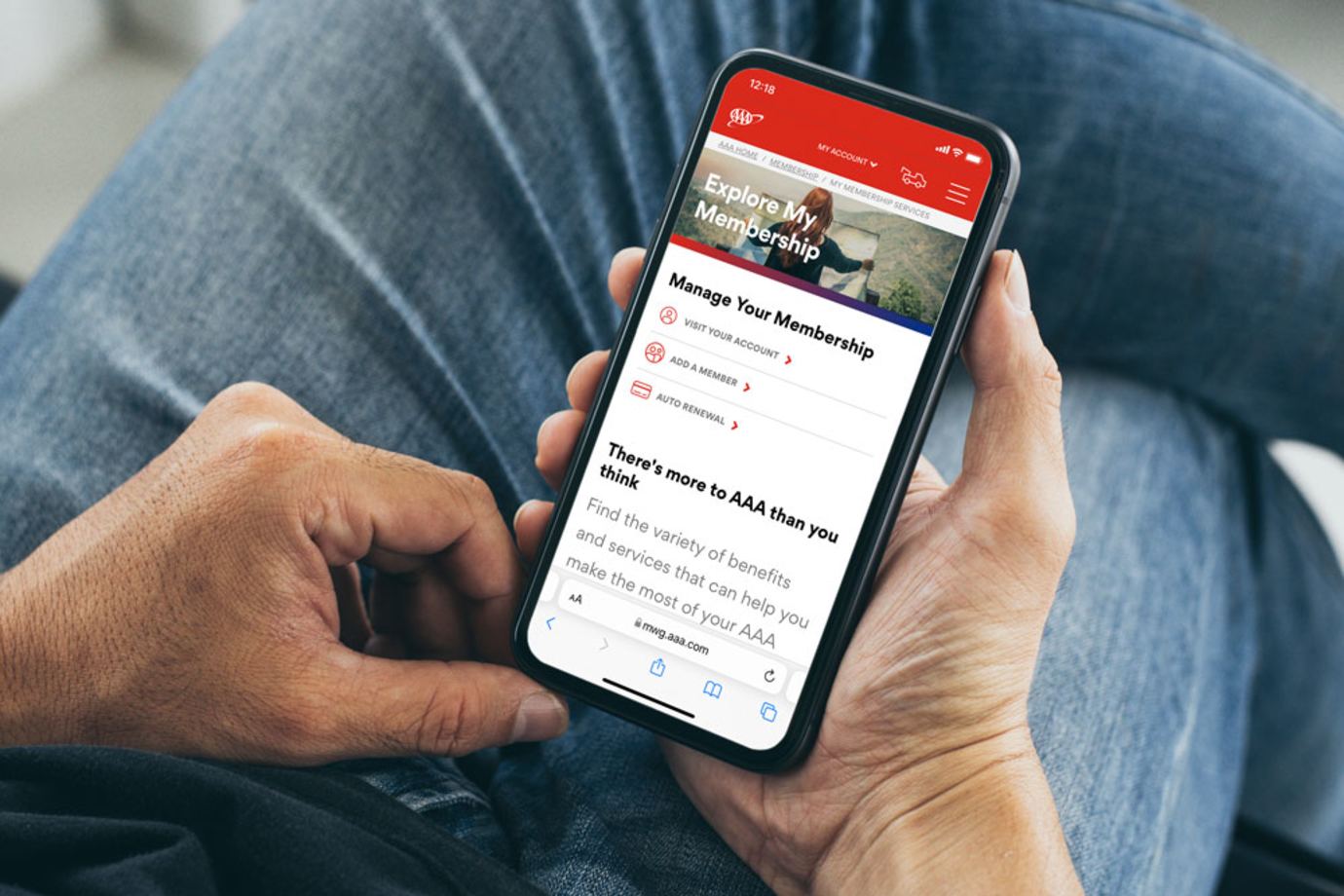 AAA Member accesses their account on the AAA mobile app.