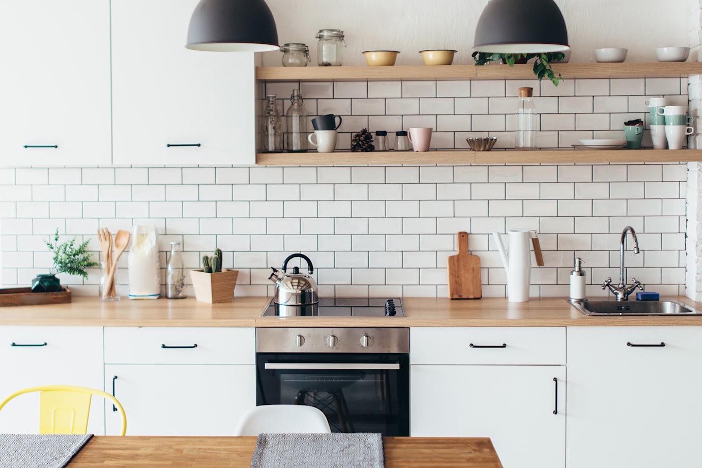 Pest free, clean white kitchen.