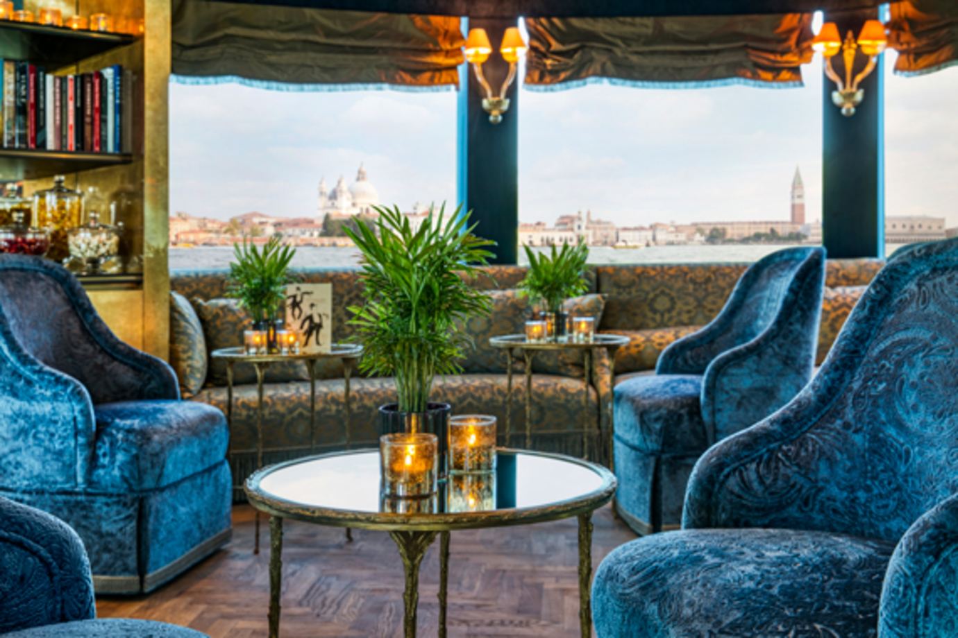 view from panini lounge on uniworld river cruise in italy