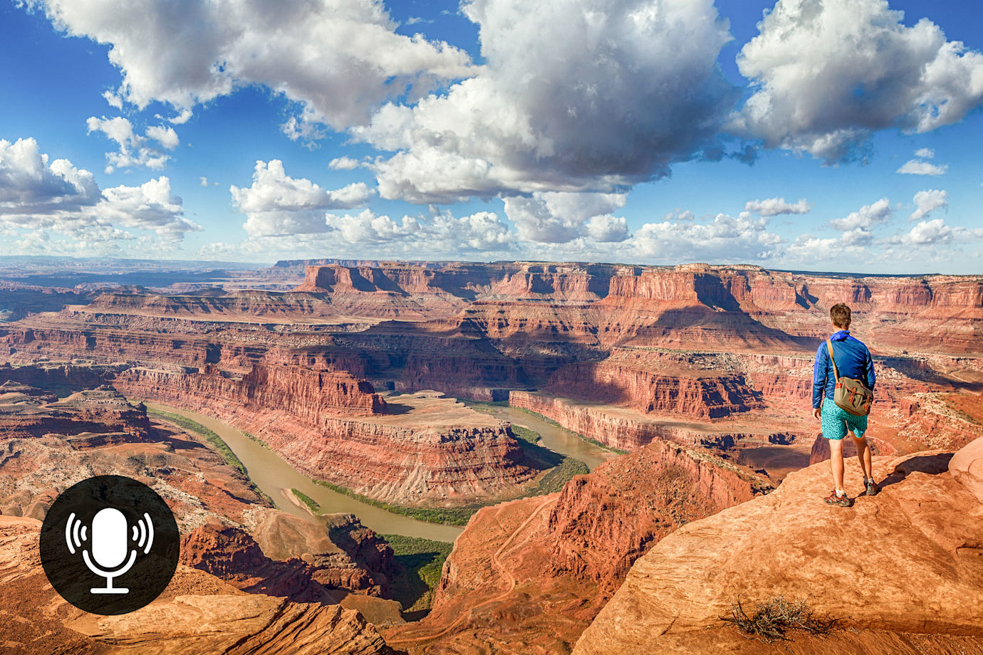 A visitor overlooks Dead Horse Point State Park in Utah.