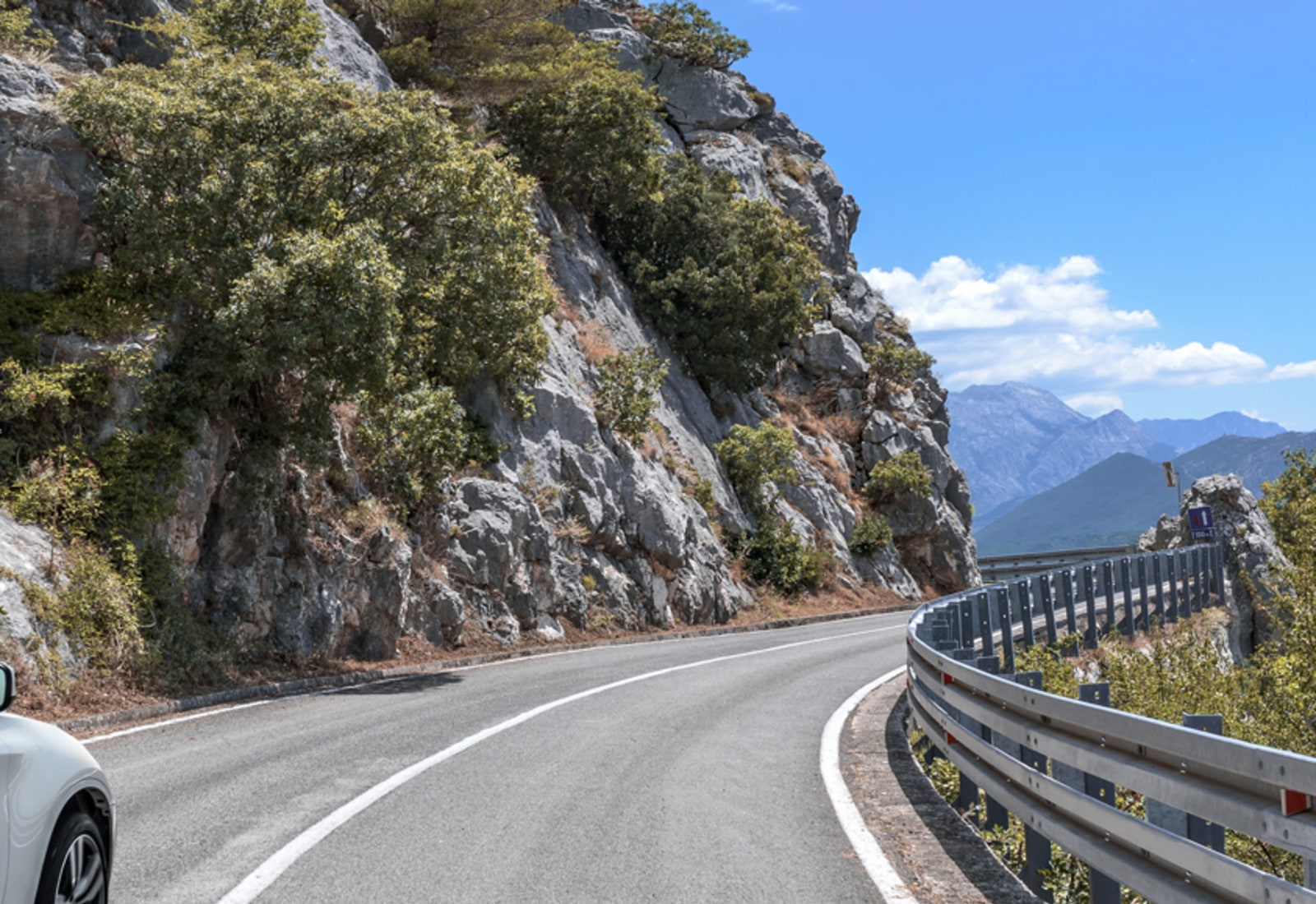 rental car on mountain road