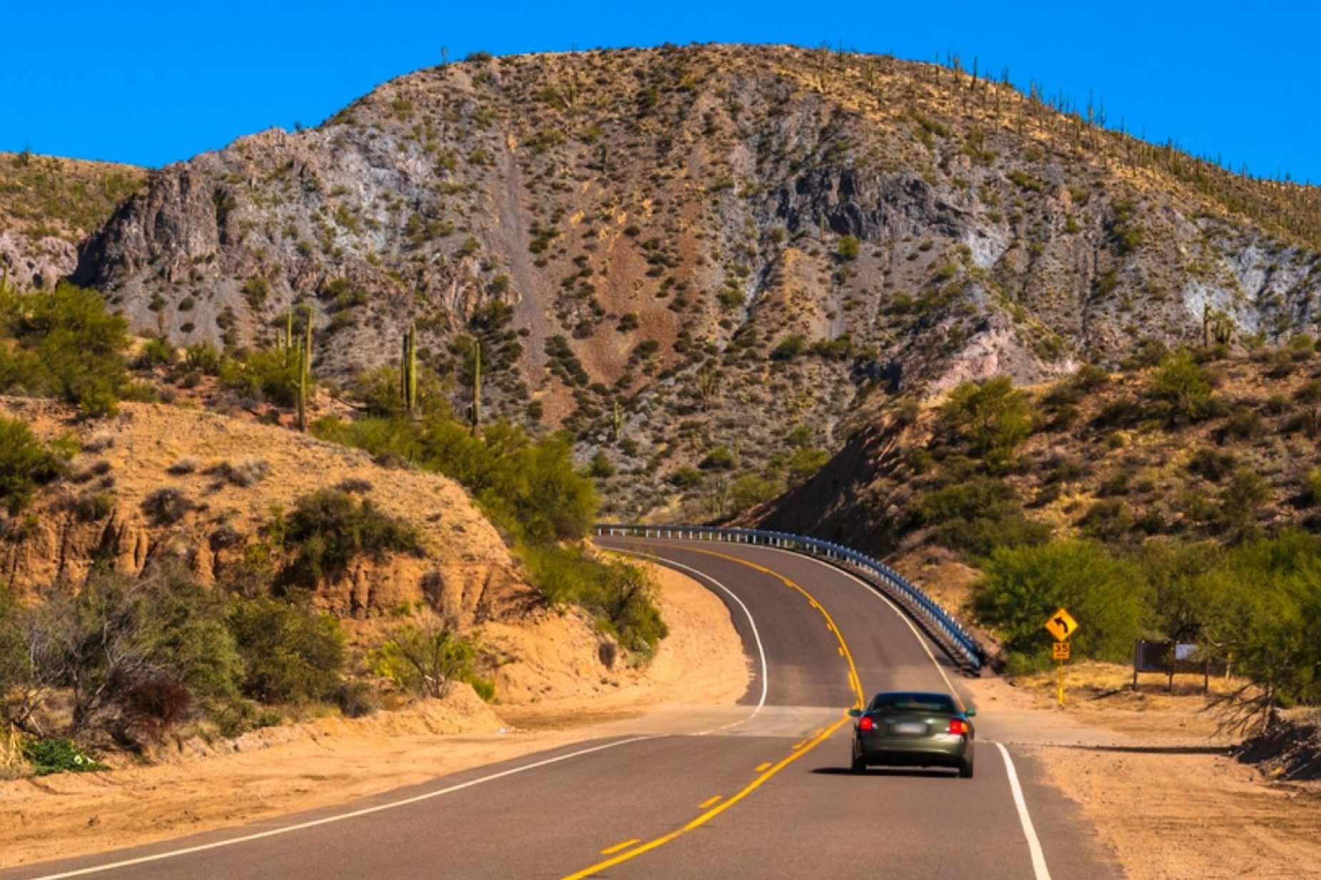 car driving on road in Arizona