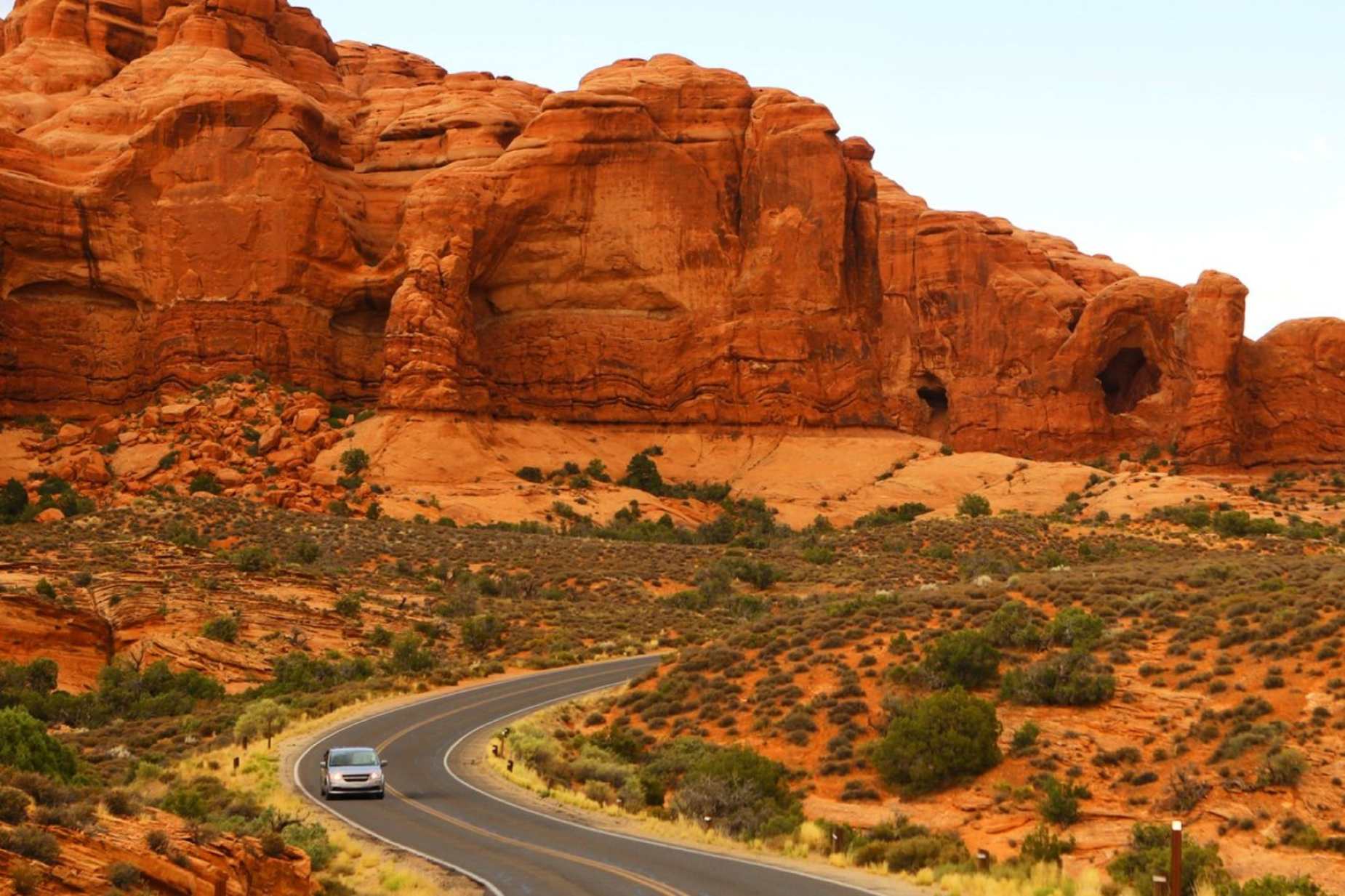 car driving on road in Utah