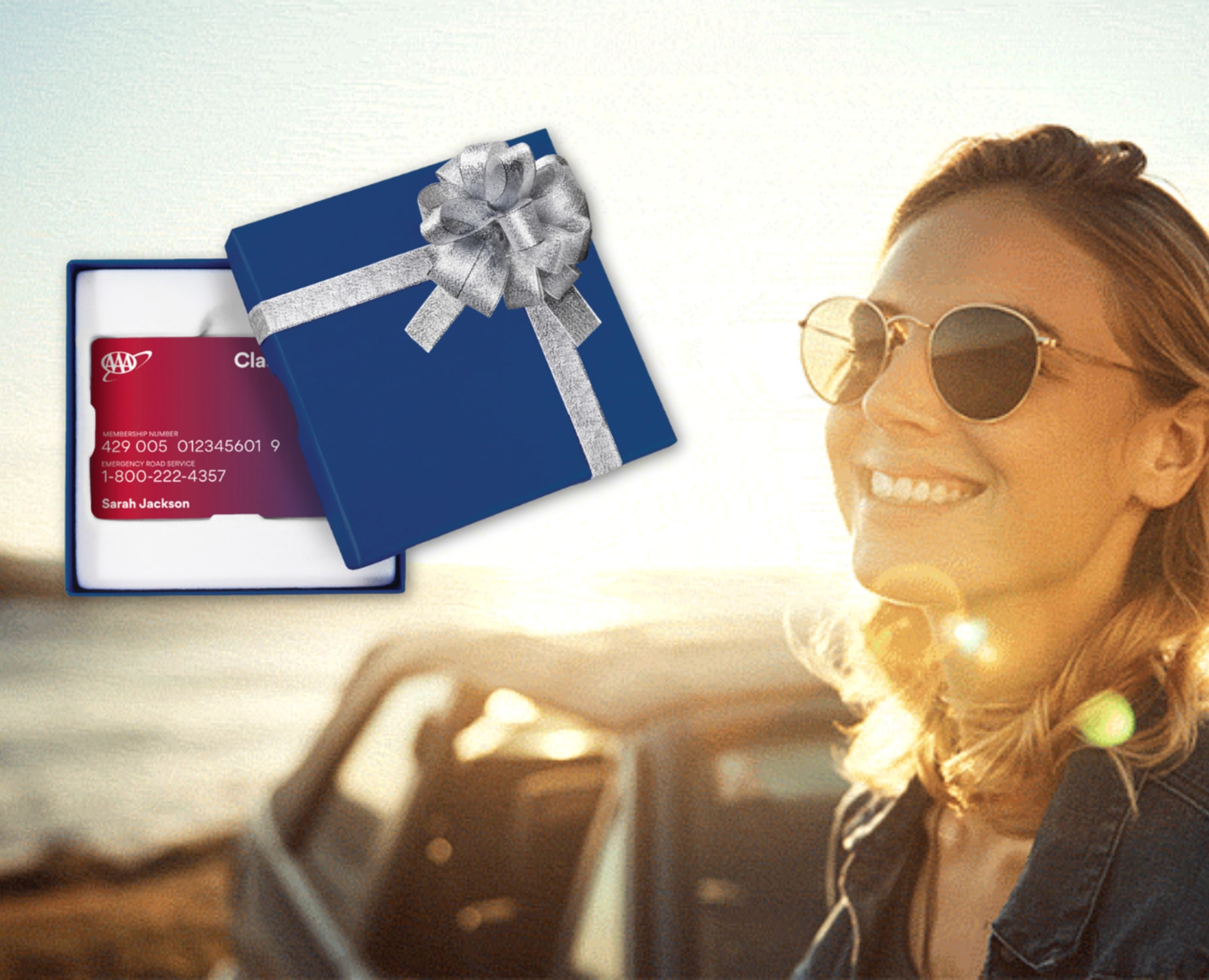 AAA gift card being unwrapped