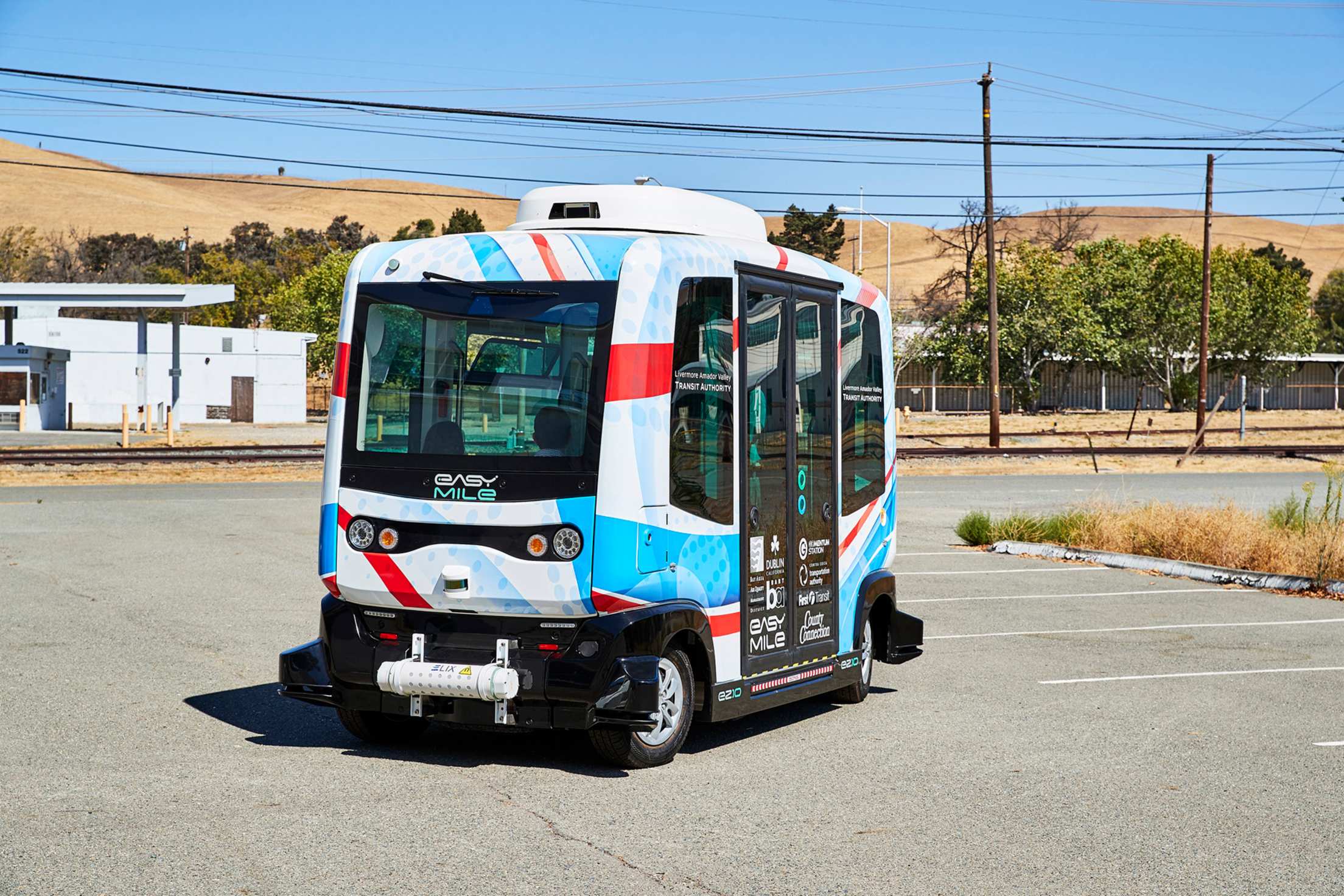 EasyMile Autonomous vehicle being tested at AAA GoMentum in Concord, CA, image
