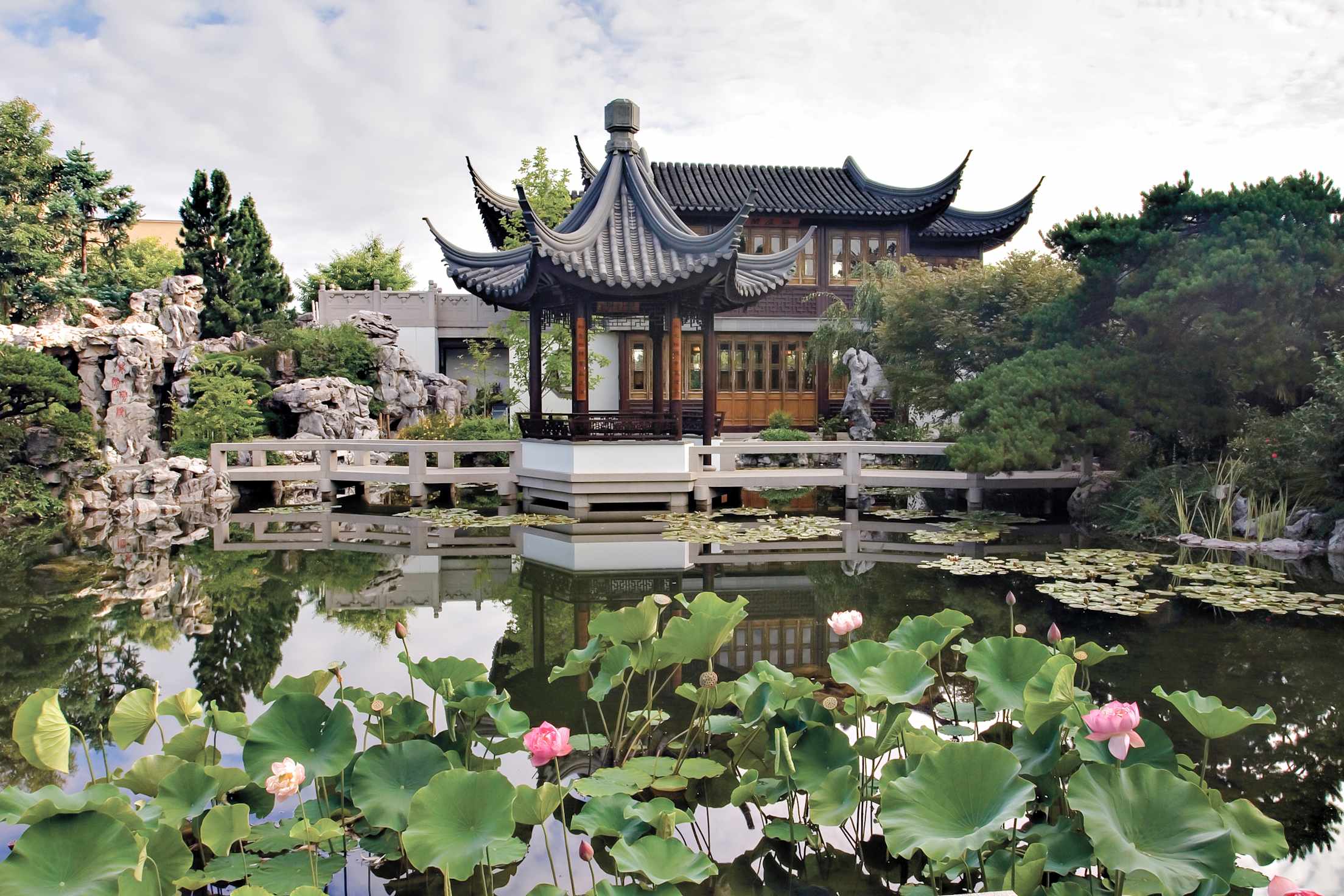 View from the terrace at Lan Su Chinese Garden in Portland
