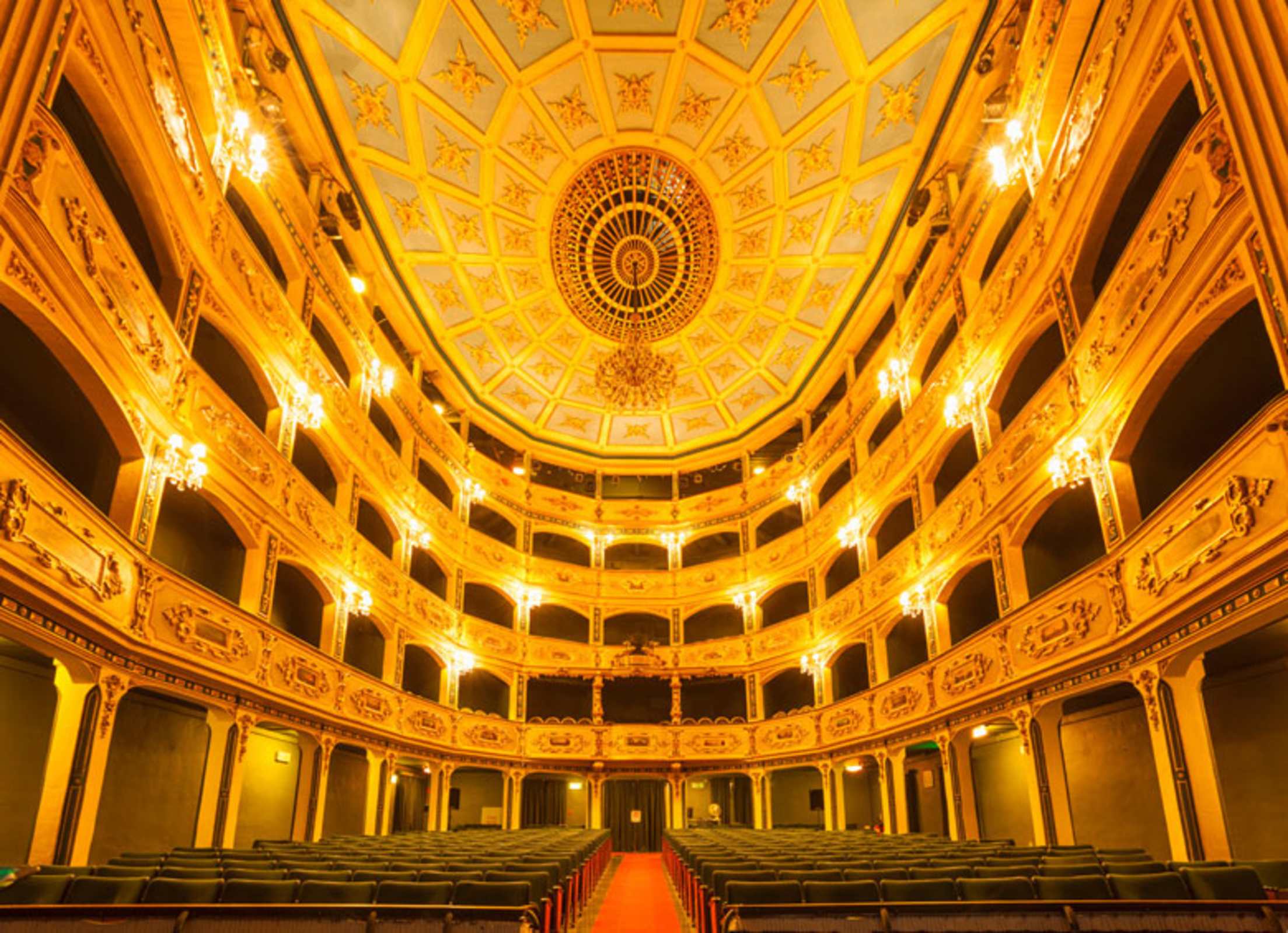 Manoel Theatre's interior glows in Valletta, Malta, picture