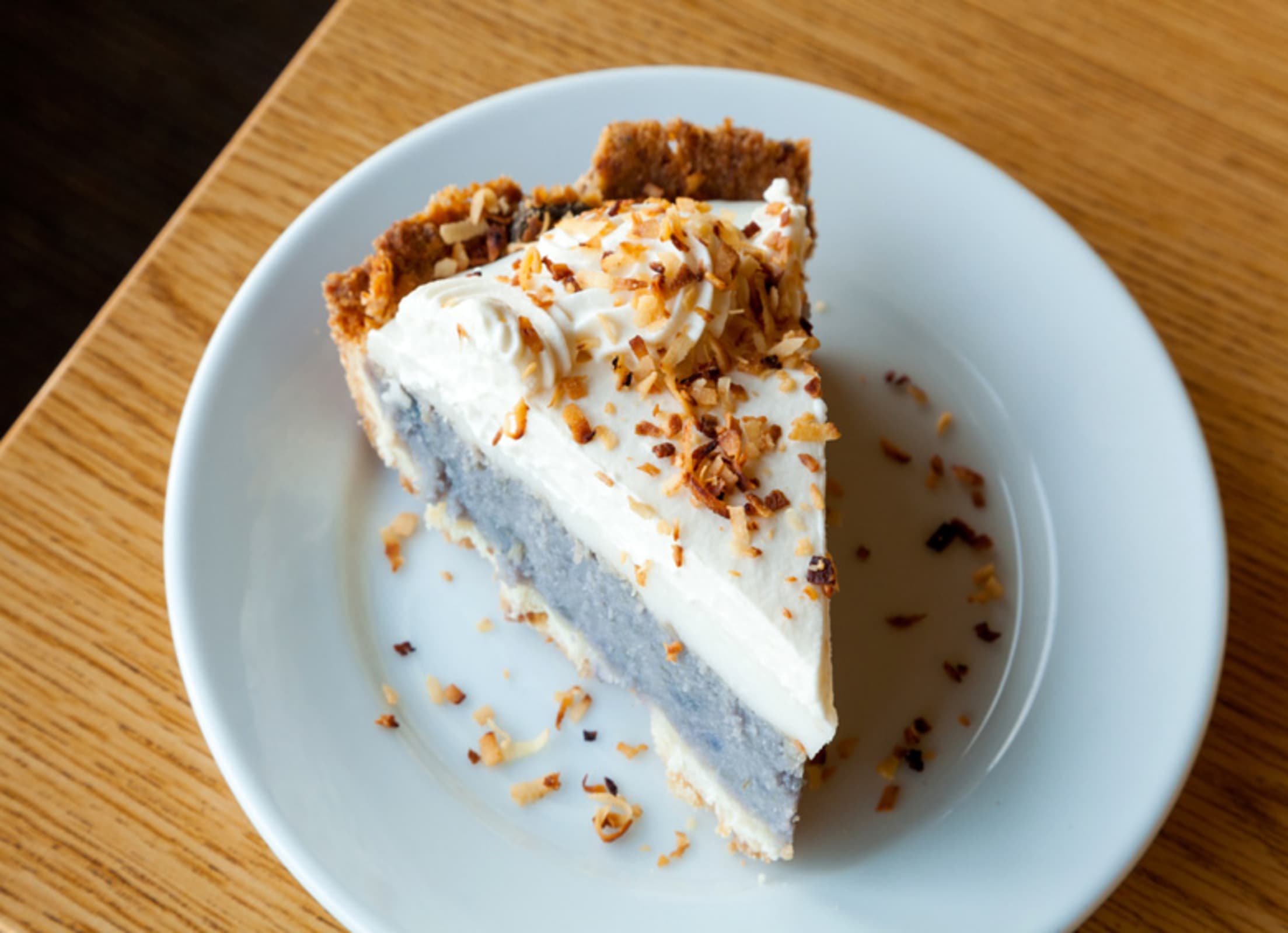 Okinawan sweet potato haupia pie at Ohana Hawaiian Café, picture