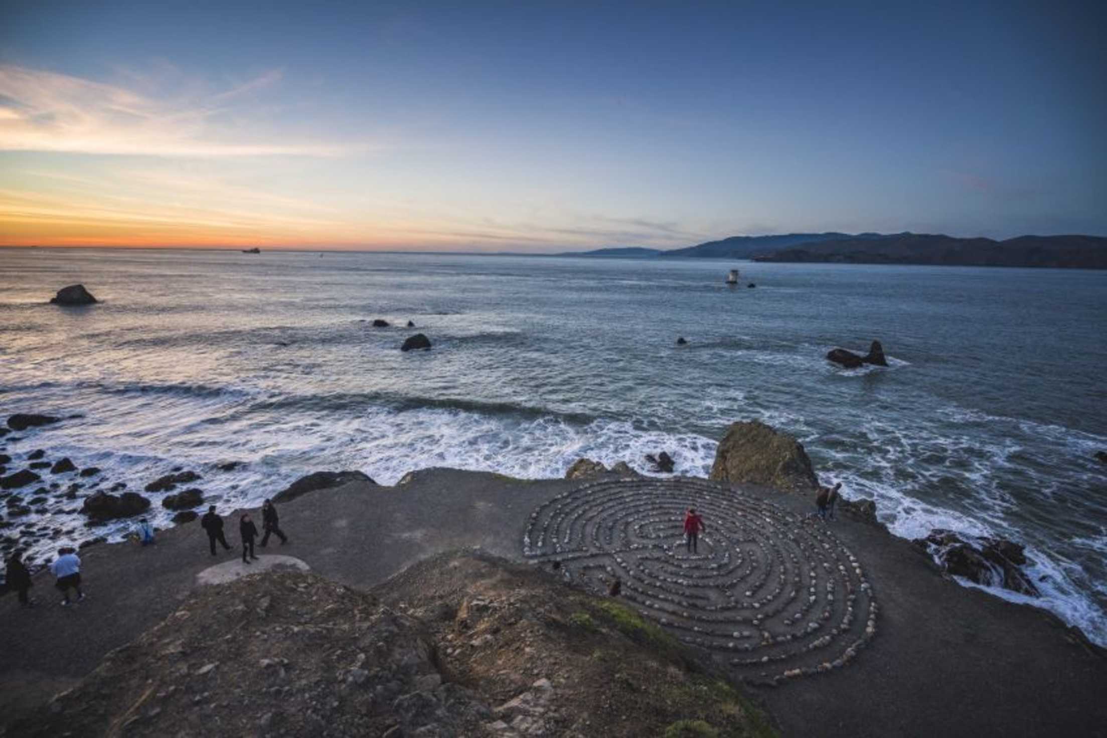 San Francisco Lands End ocean at sunset, photo