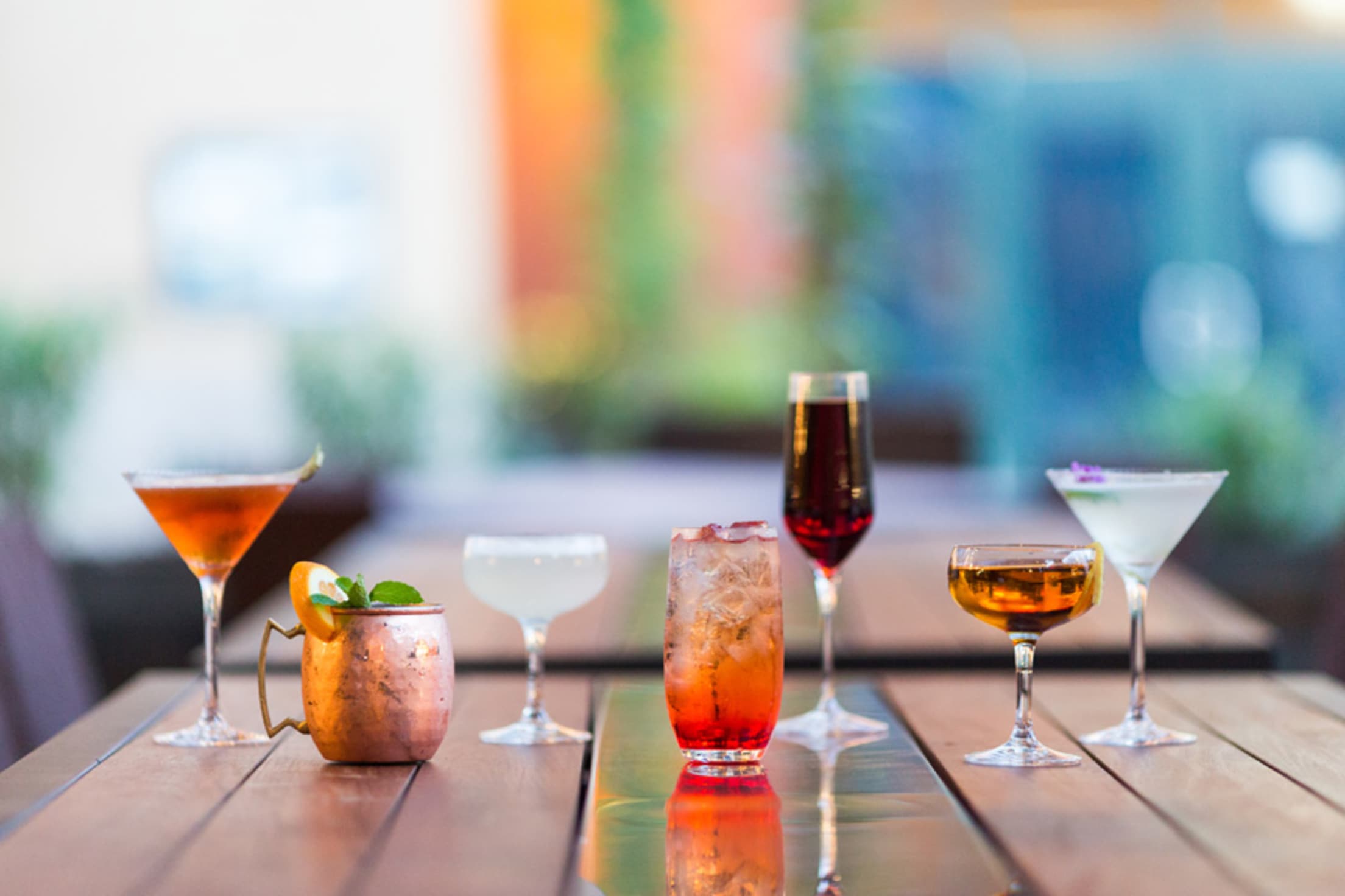 drinks on the bar at Trabocco Kitchen and Cocktails in Alameda, CA, picture