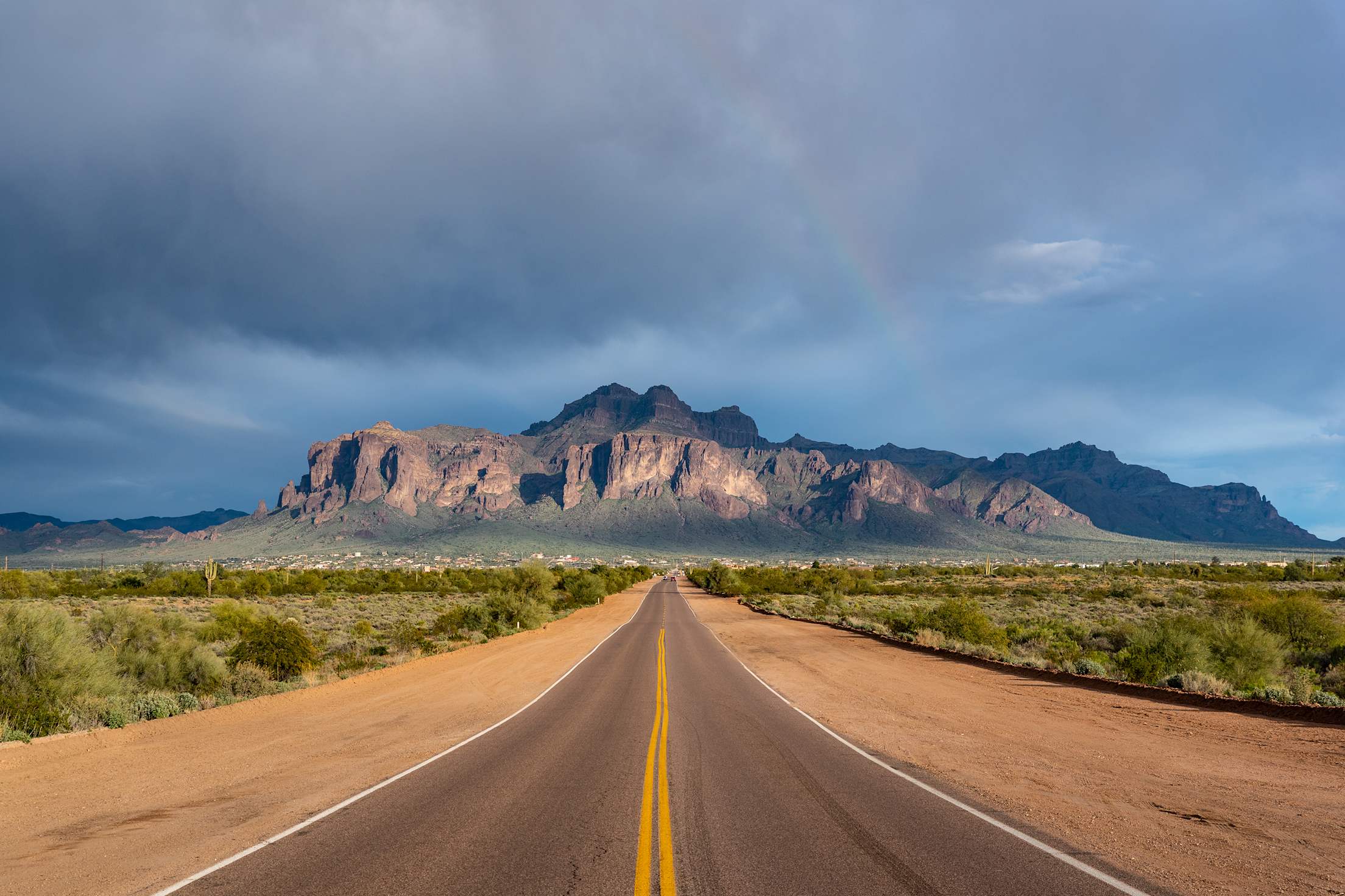 State Route 88, the Apache Trail Historic Road stretches towards the mountains