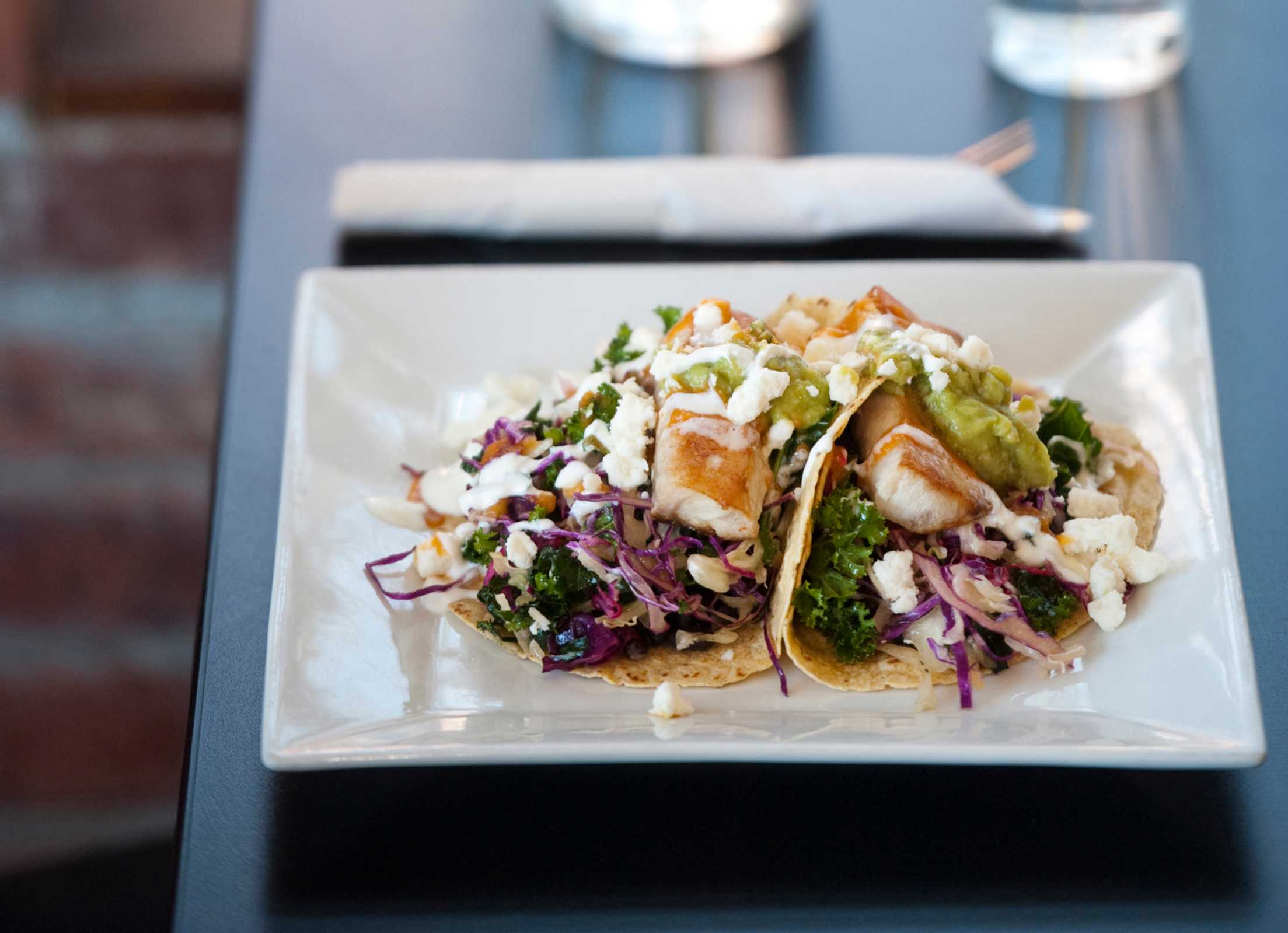 cobia fish tacos with slaw at the Local in cody, picture