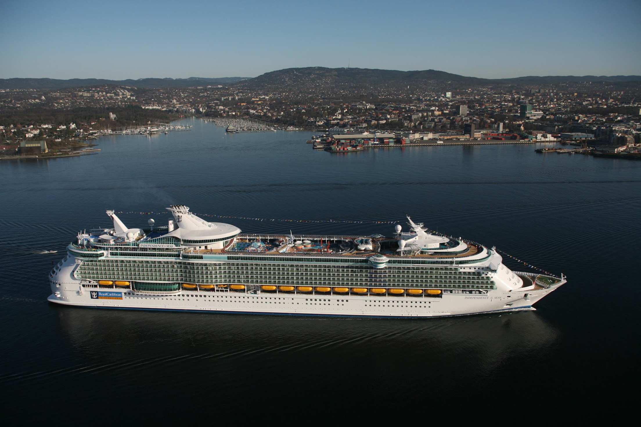 Royal Caribbean's Independence of the Sea ship docking in Oslo, Norway, picture