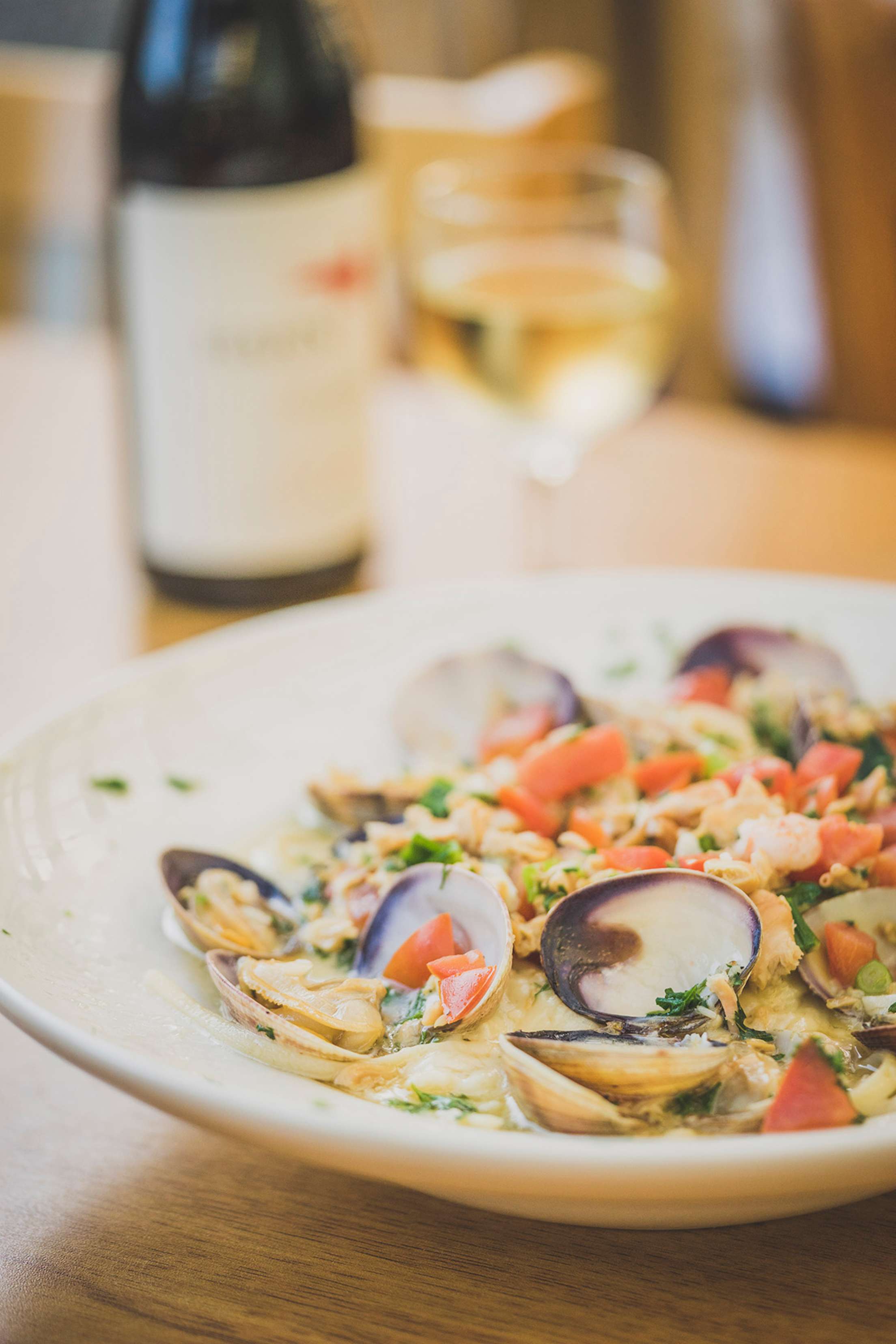 pasta with clams at Phil's Fish Market & Eatery in Moss Landing