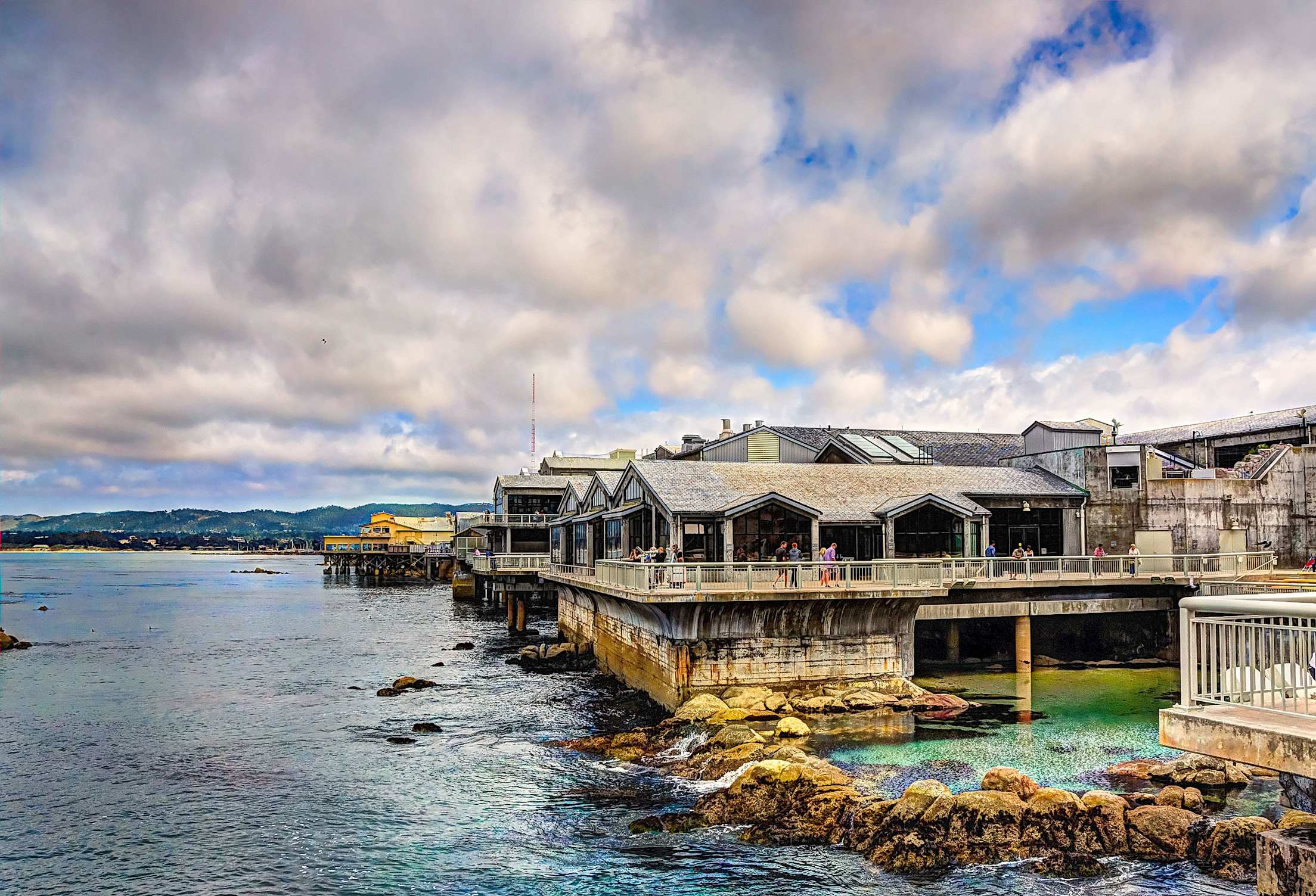 Outside of the Monterey Bay Aquarium and the bay, picture