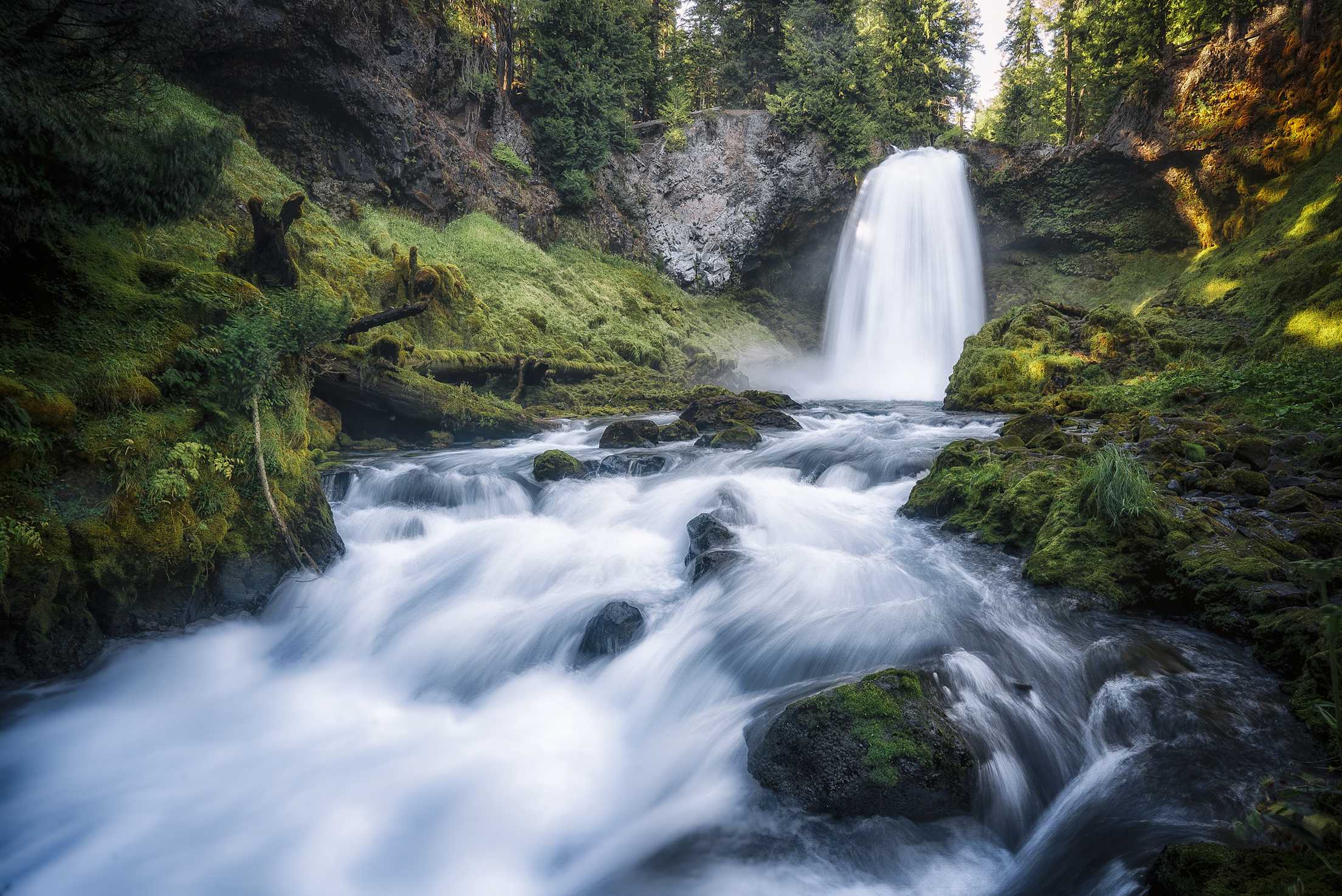 rushing water at Koosah Falls, image
