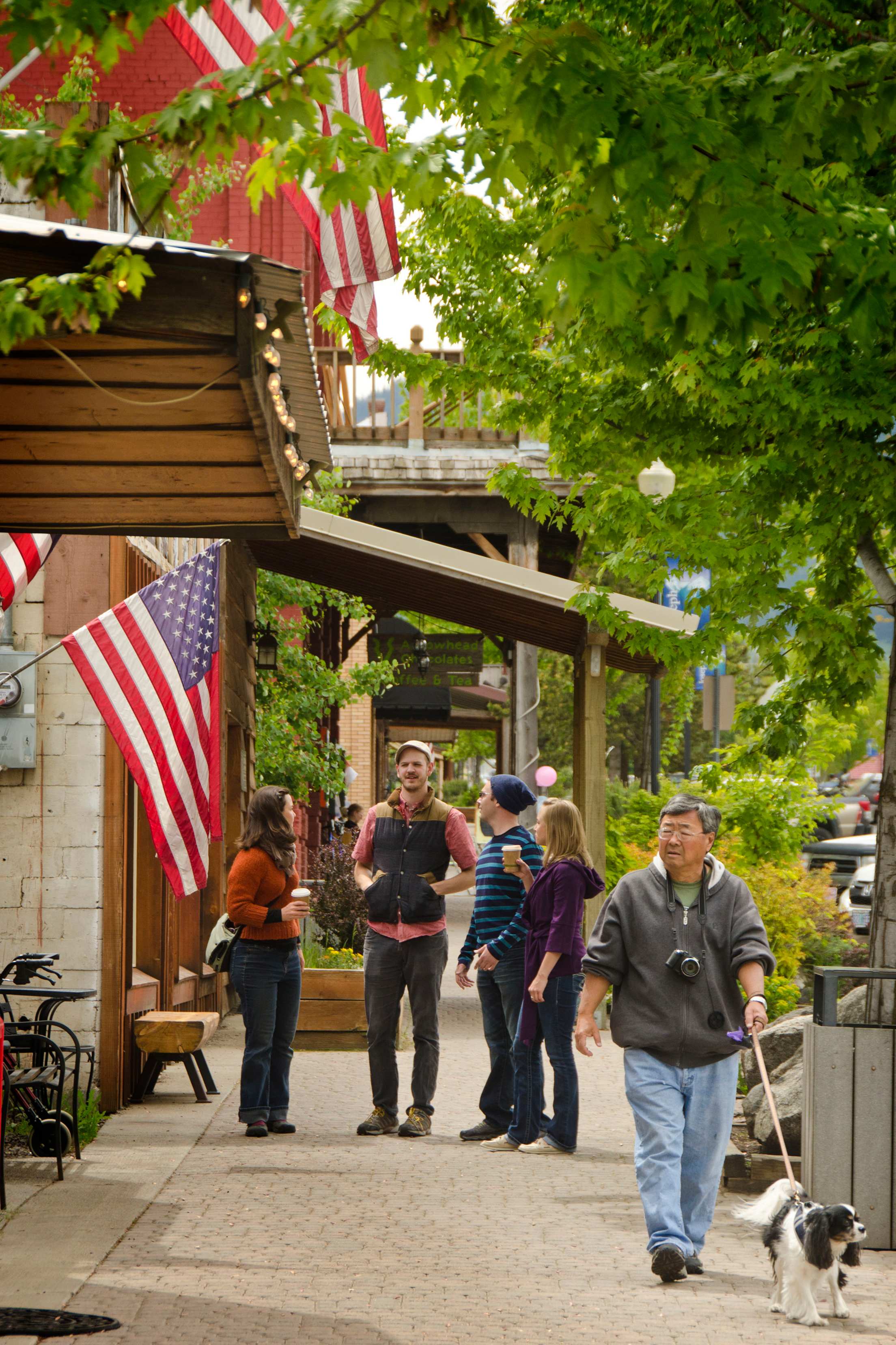 People walking in downtown Joseph, Oregon, image