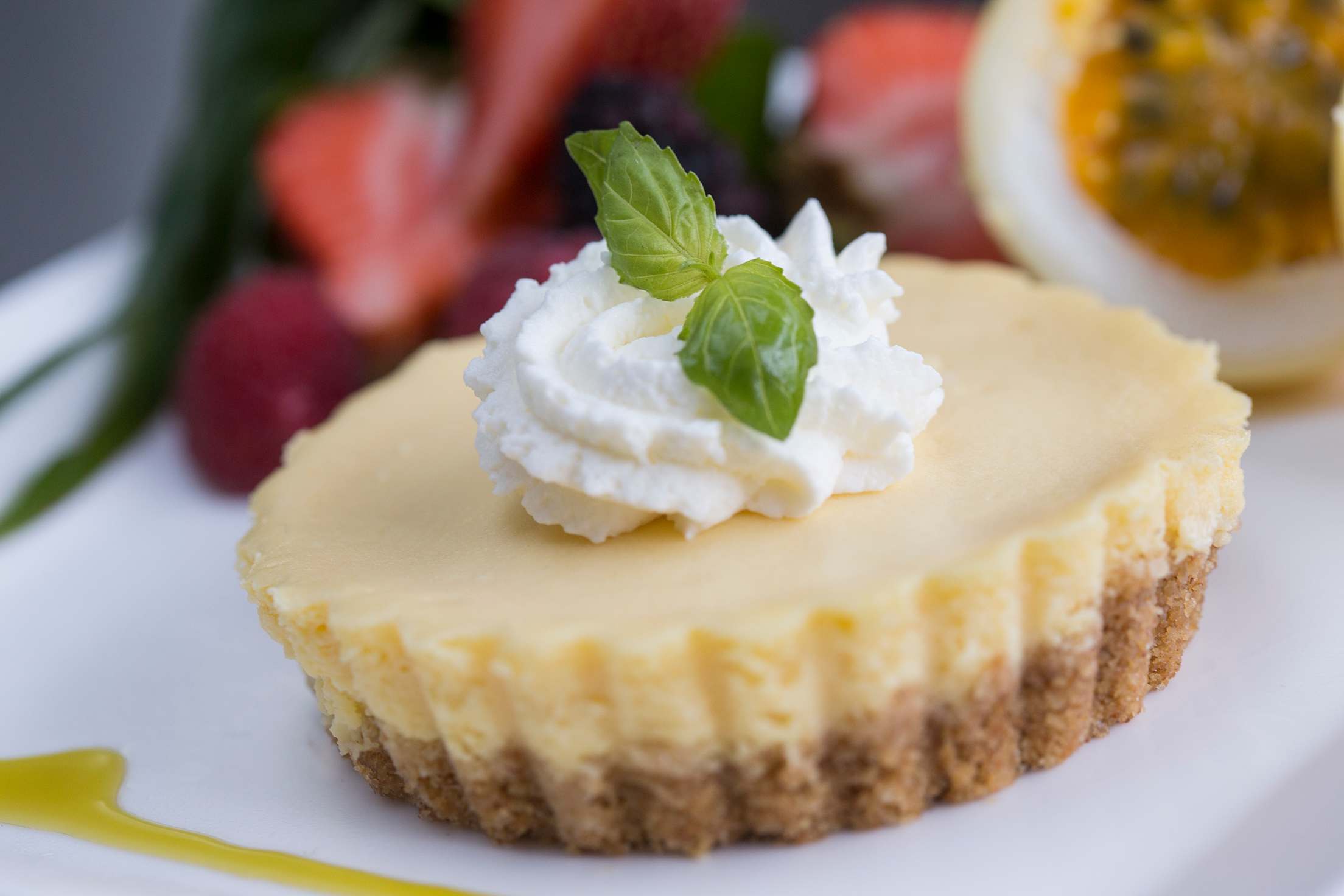 Lilikoi cheesecake at Kula Bistro in Kula, Maui, image