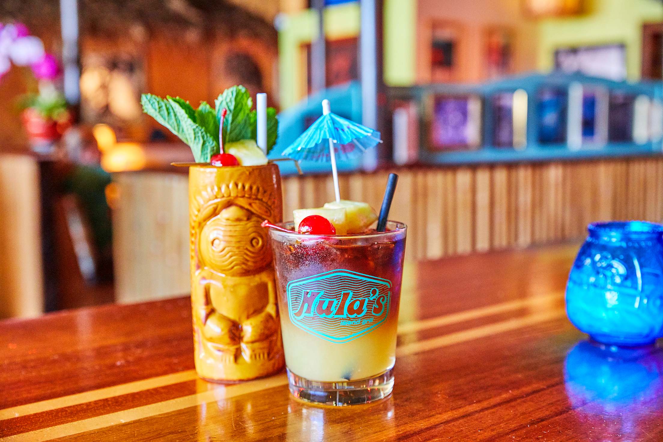 The tiki-inspired cocktails come with island flare at Hula's Island Grill