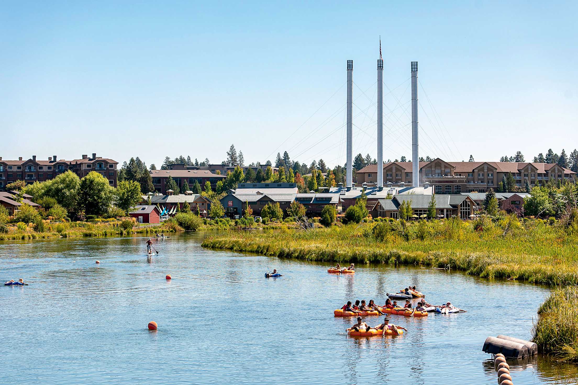 floating on the Deschutes River through Bend, Oregon, picture