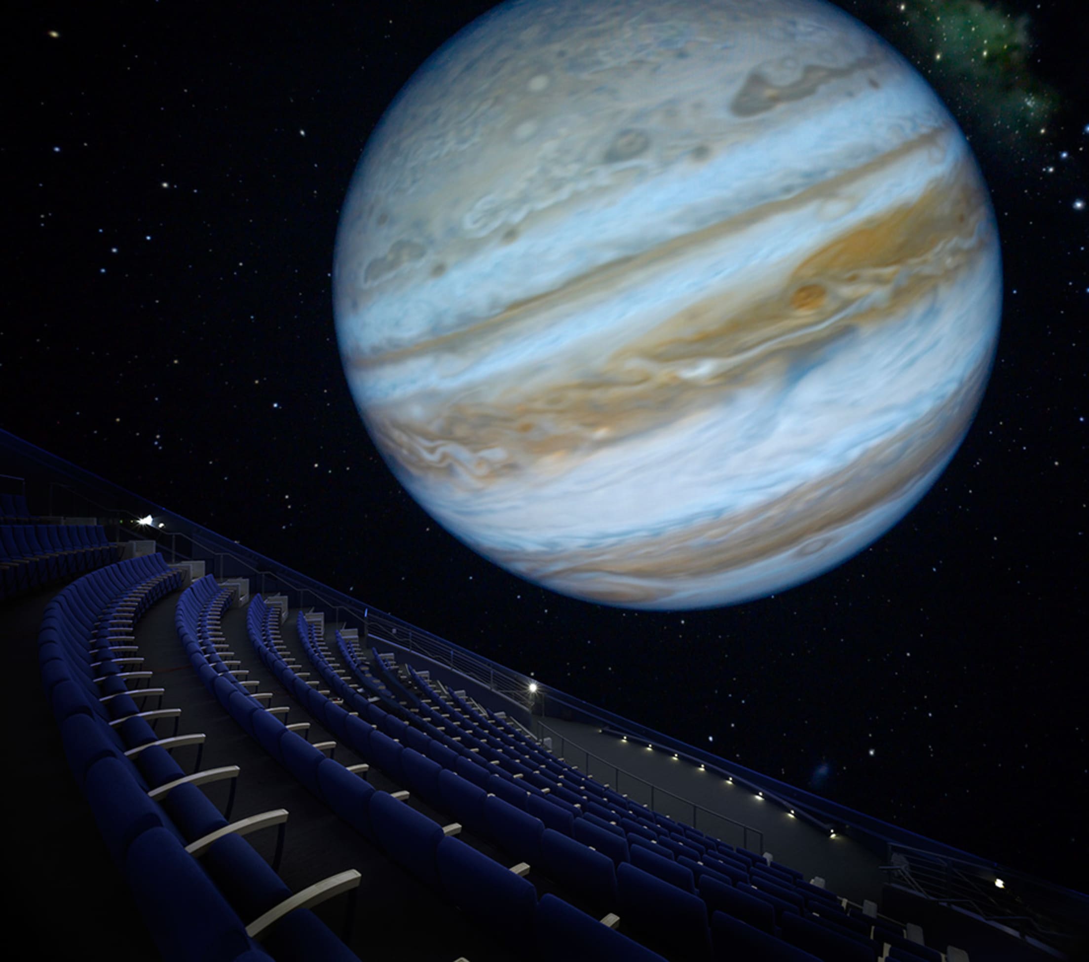 digital re-creation of Jupiter in the Morrison Planetarium at the California Academy of Sciences in San Francisco, picture