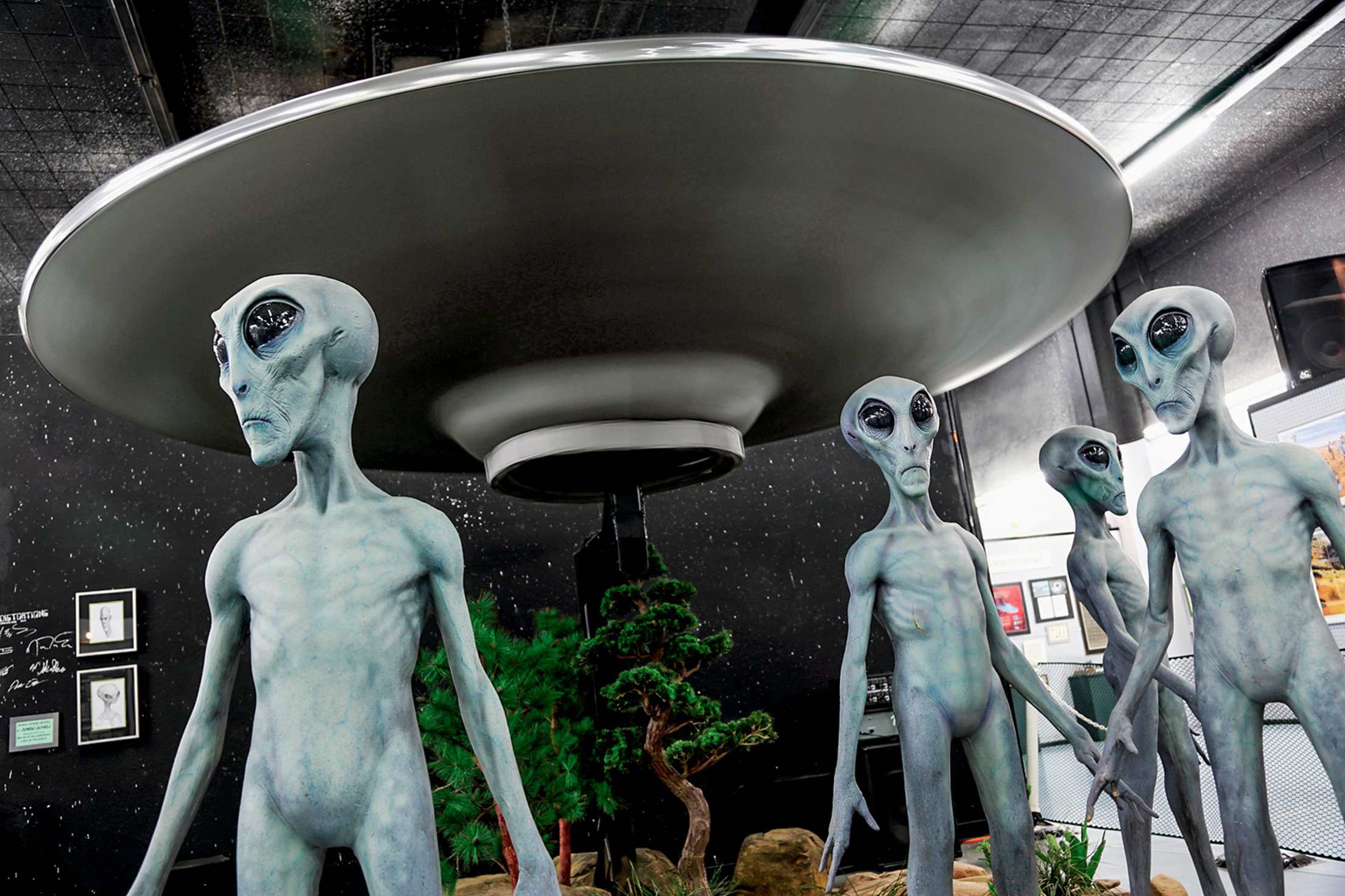 aliens statues and display inside the International UFO Museum and Research Center in Roswell. New Mexico, picture