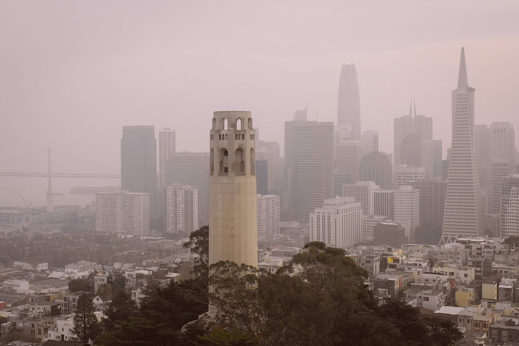 San Francisco engulfed in smoke from the November 2018 Camp Fire.