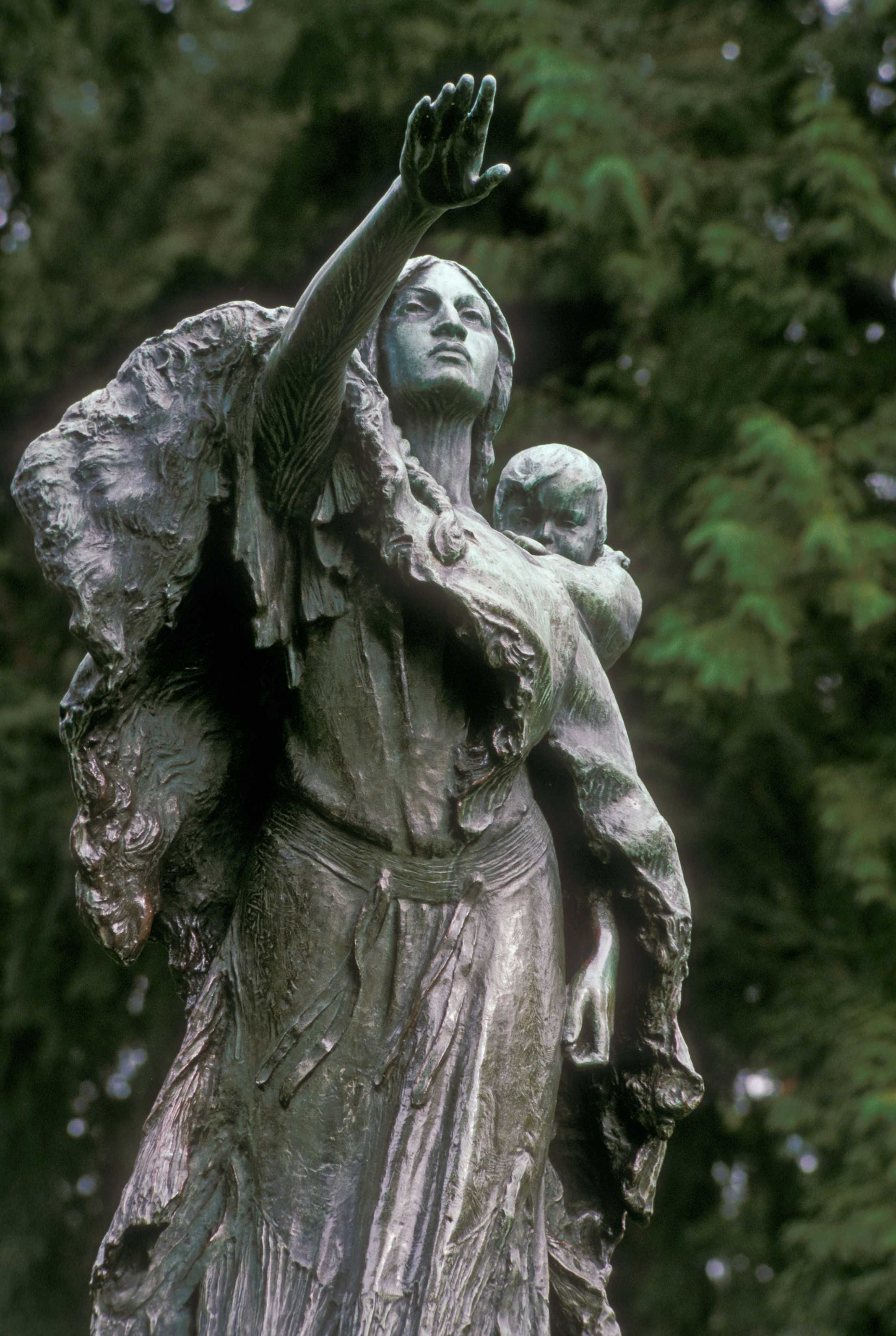 the sacagawea statue in Washington Park