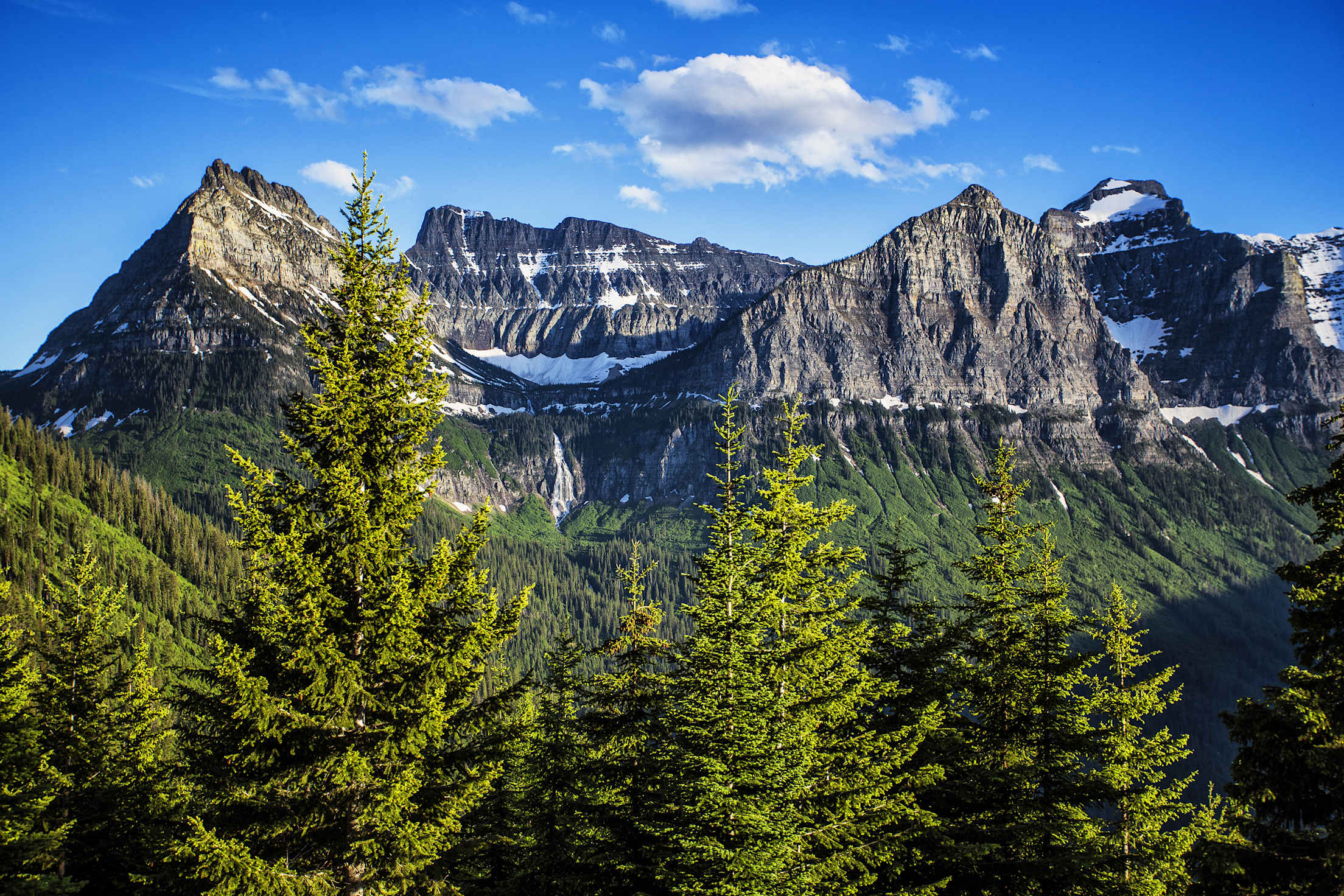view of bird woman falls, glacier national park