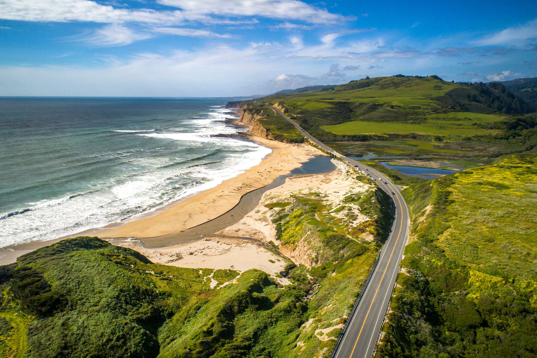 Scott Creek Beach on Highway 1 in California.