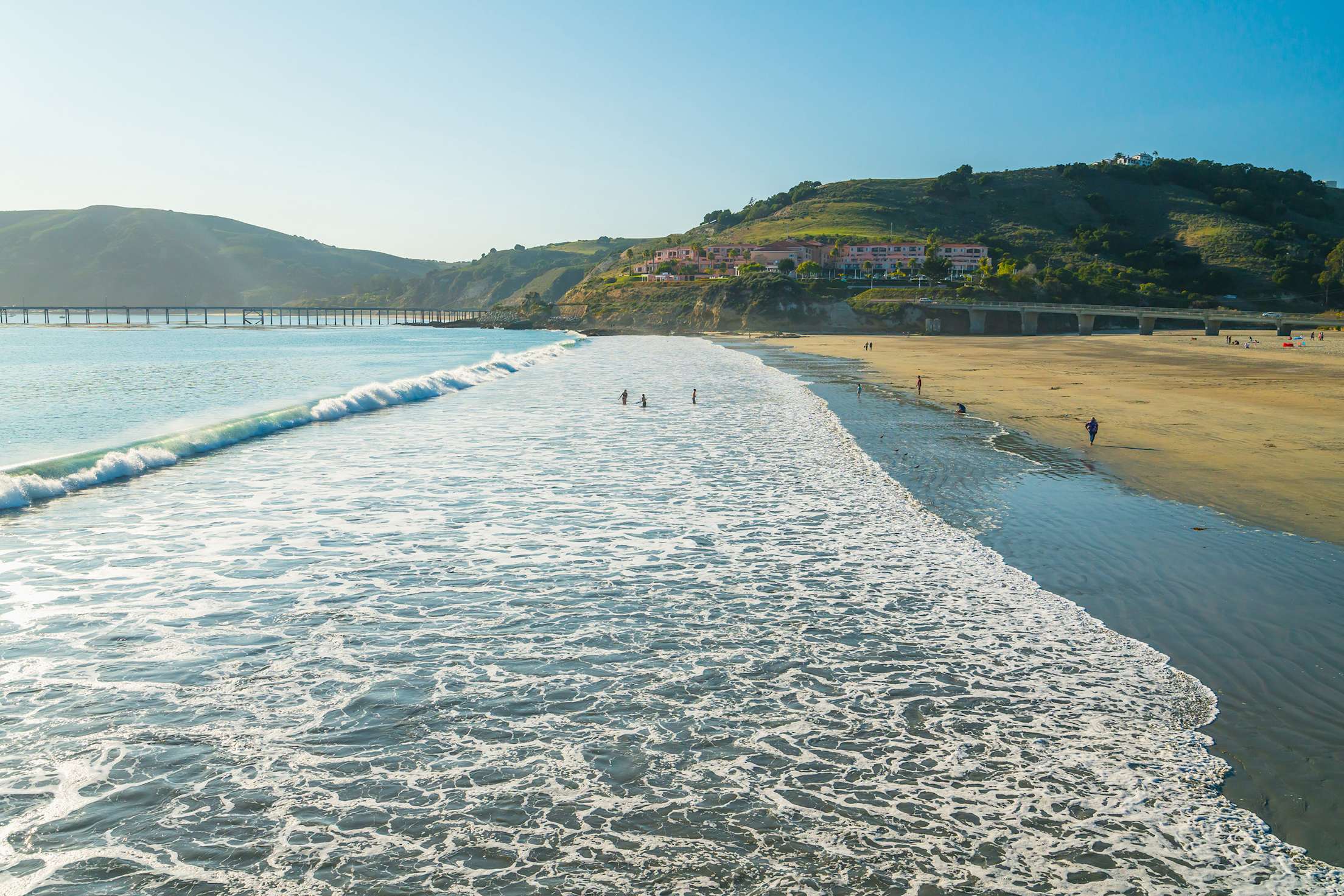 Waves crash on Avila Beach.