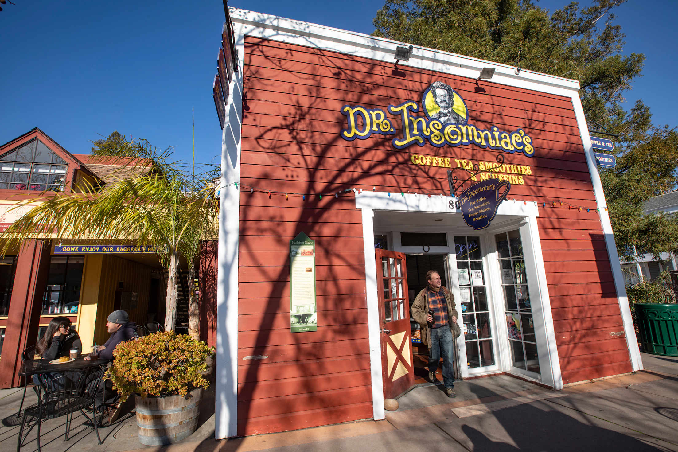 Outside Dr. Insomniacs in Novato, California.