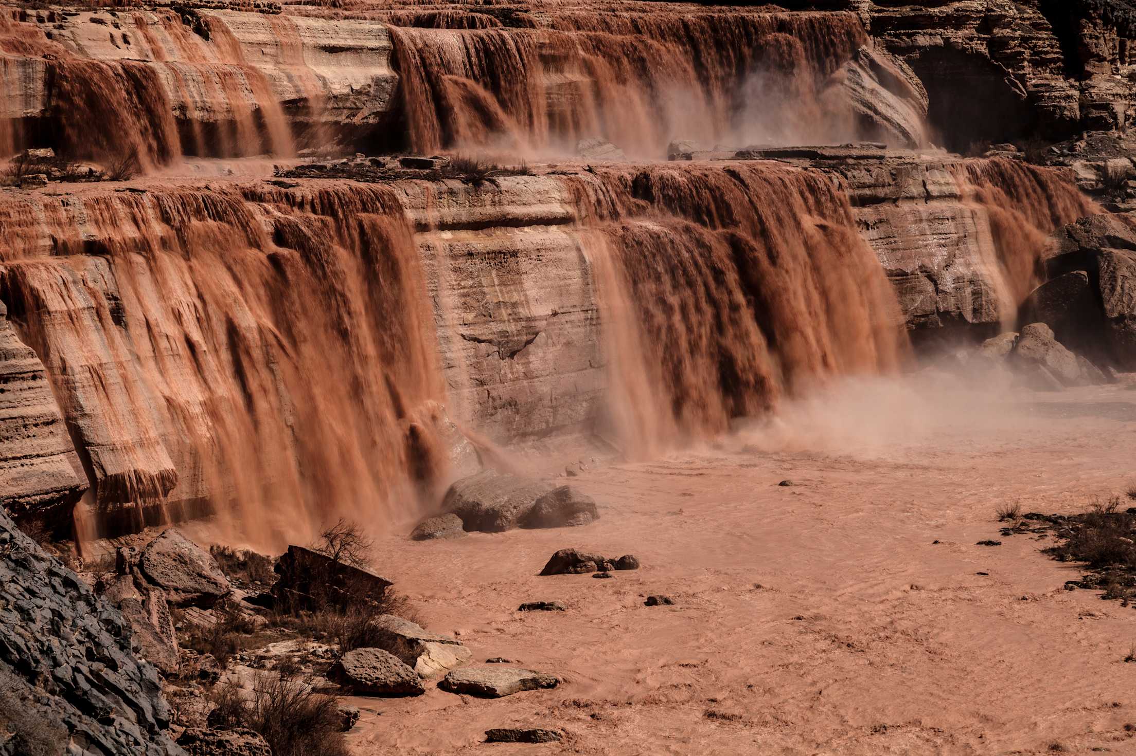 Chocolate-covered Grand Falls in Arizona.