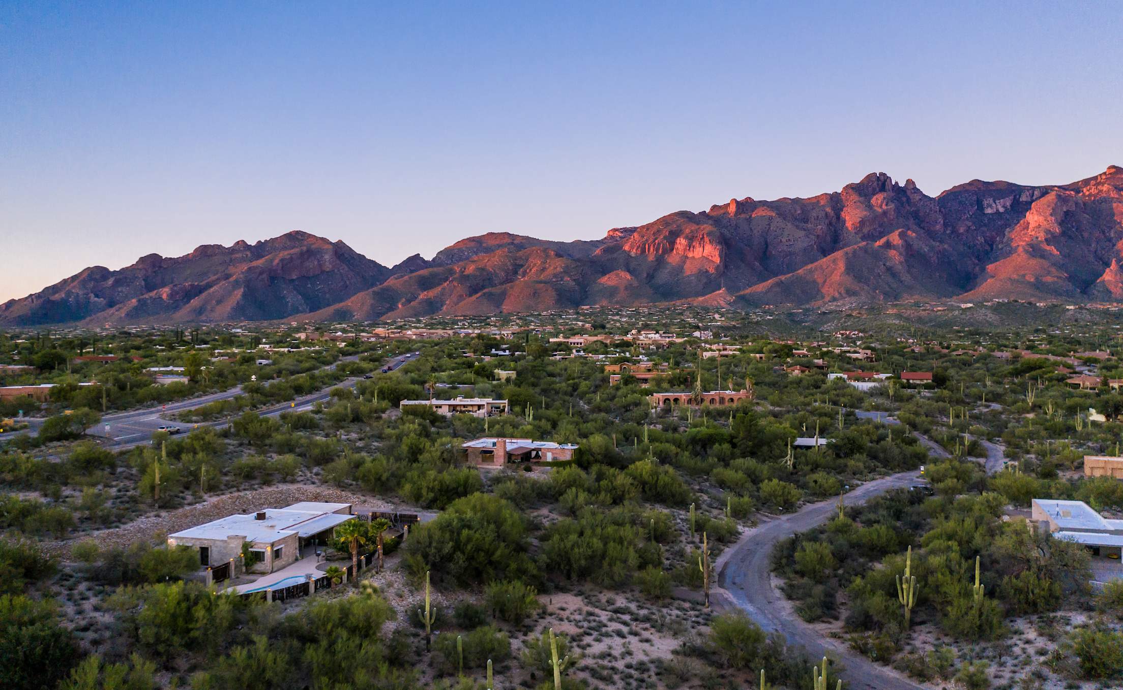 The Catalina Mountains in the background of Tucson, Arizona.