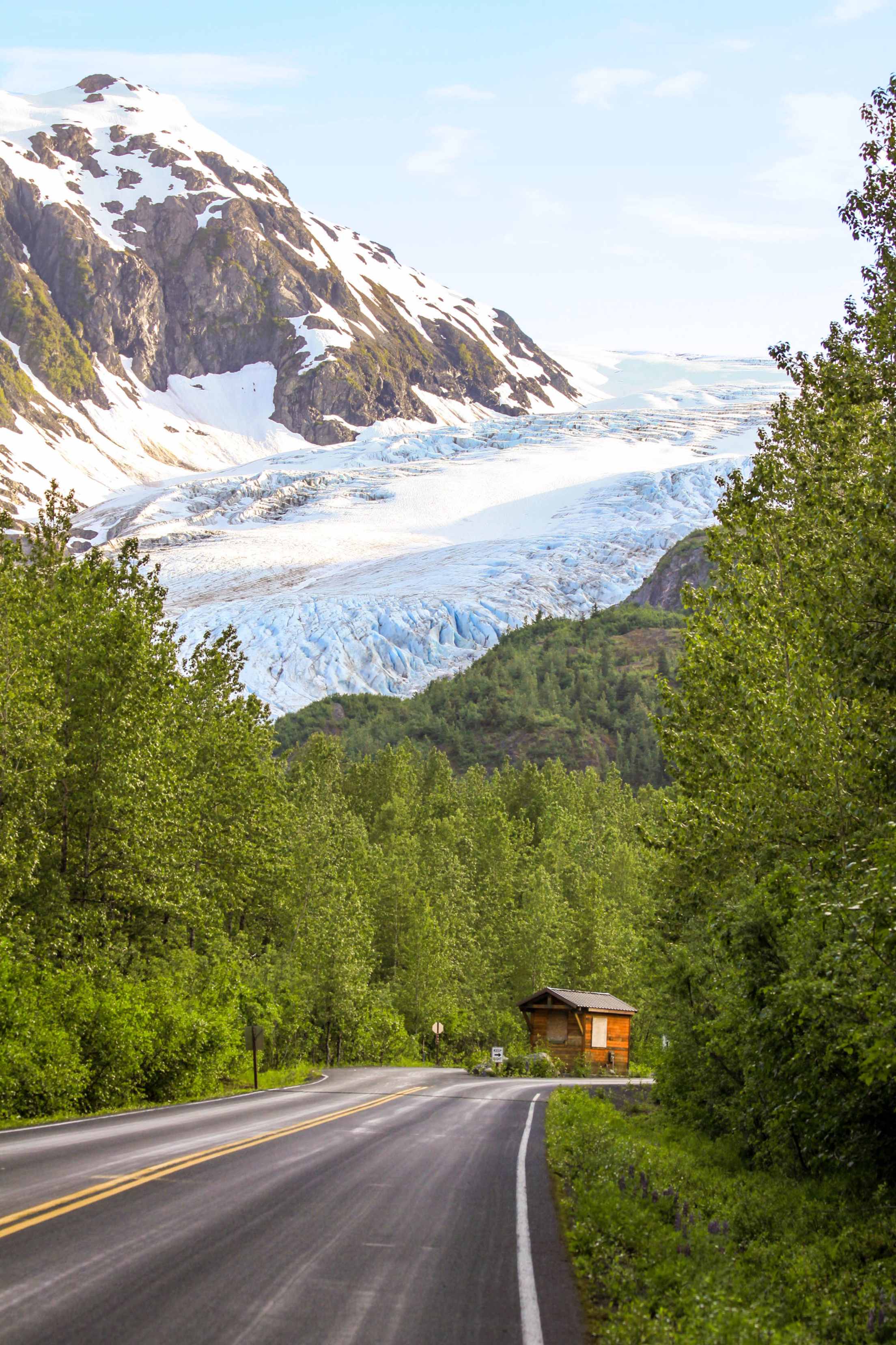The road to Exit Glacier in Kenai Fjords National Park.