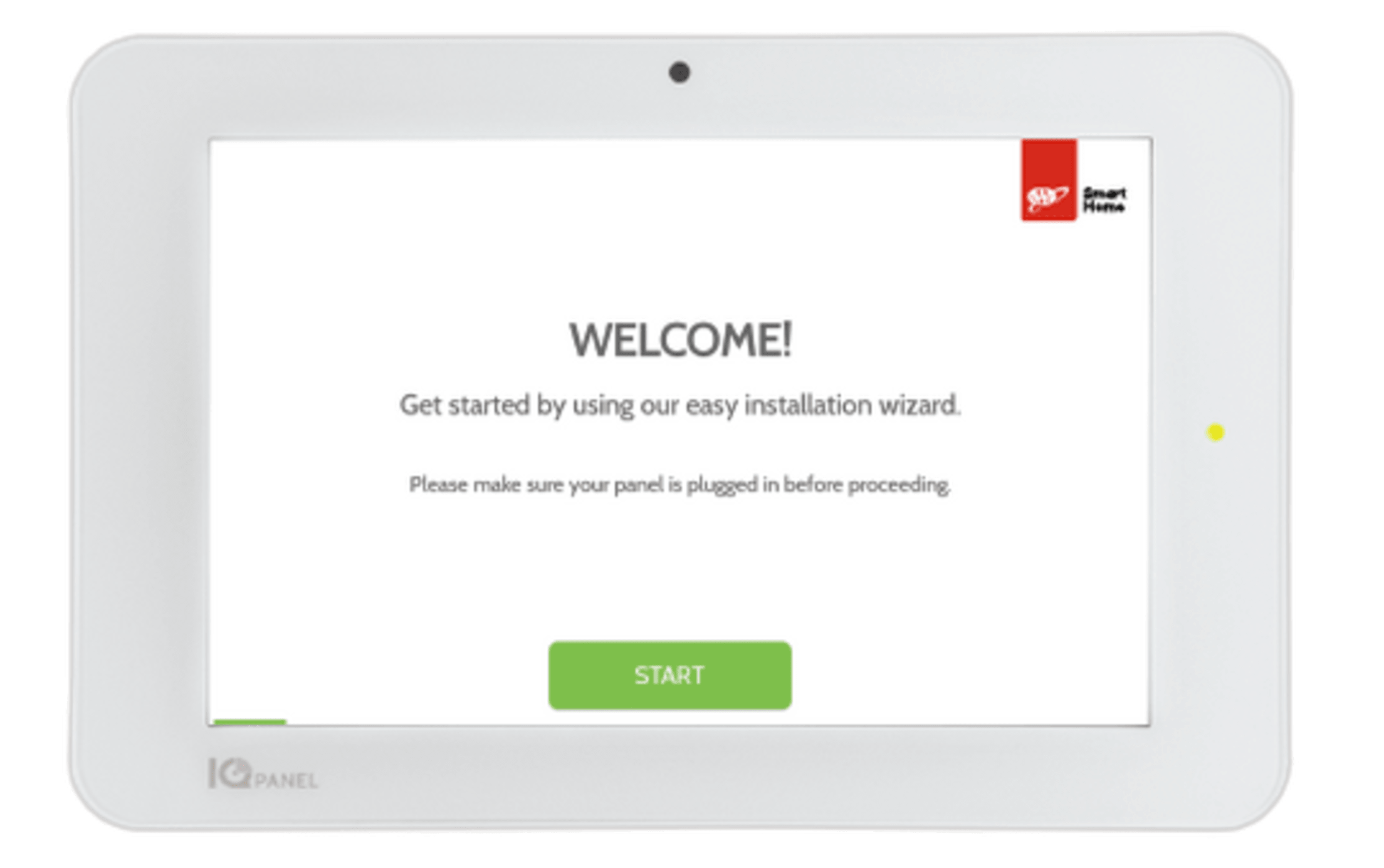 Control Panel settings welcome screen