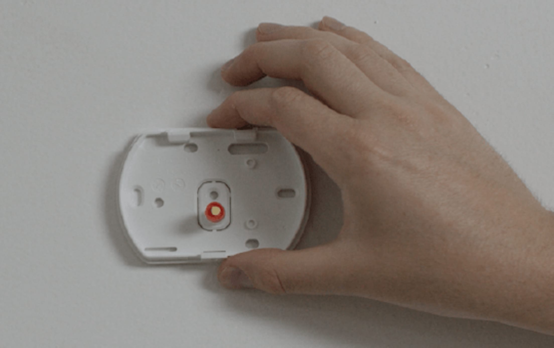 Placing back plate on wall