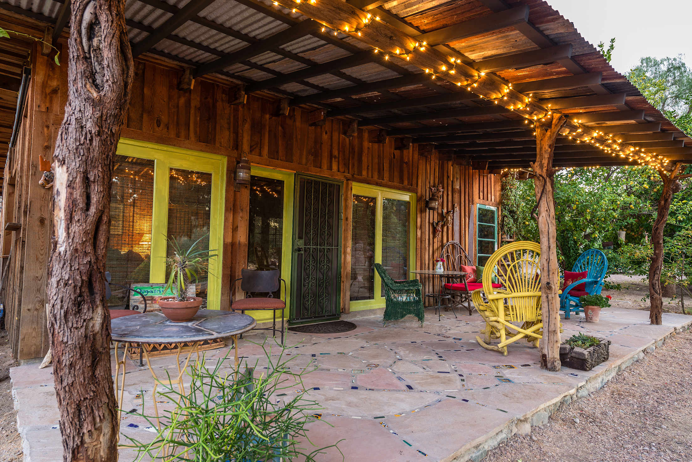 The treehouse casita at Aravaipa Farms in Winkelman, Arizona.