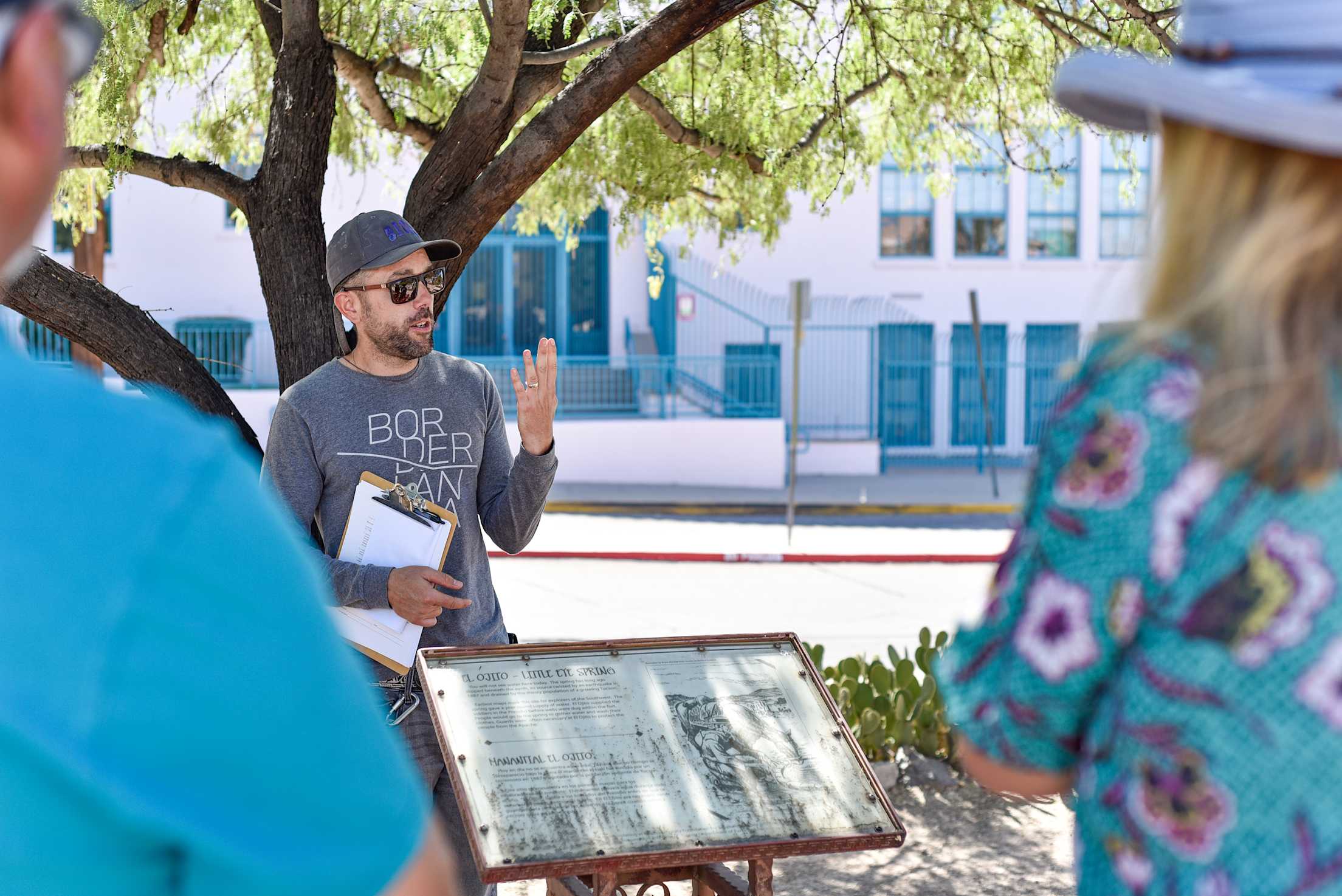 Alex La Pierre leads a tour in Rosendo S. Perez Park.