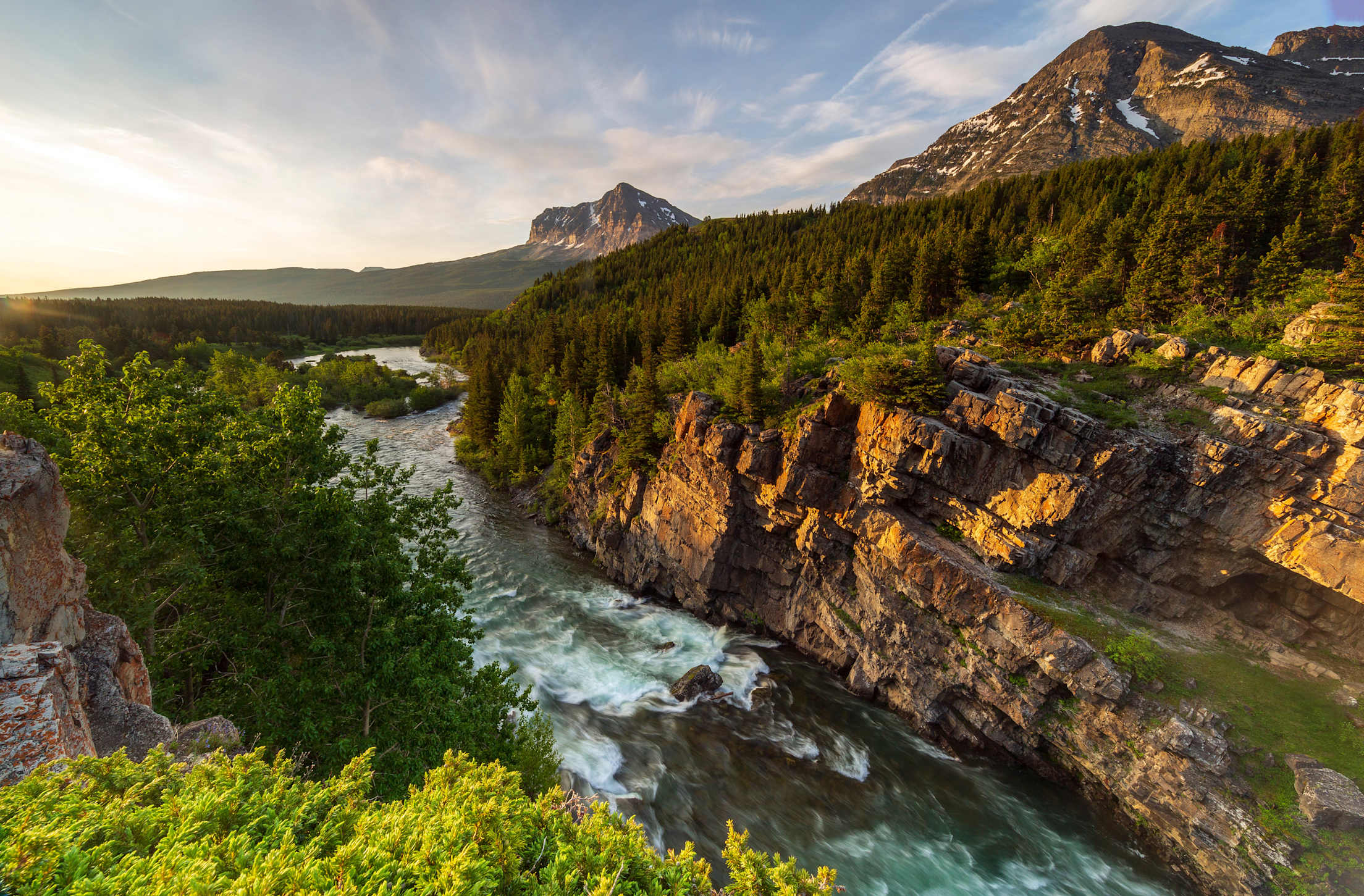 A river runs through Glacier National Park in Montana.