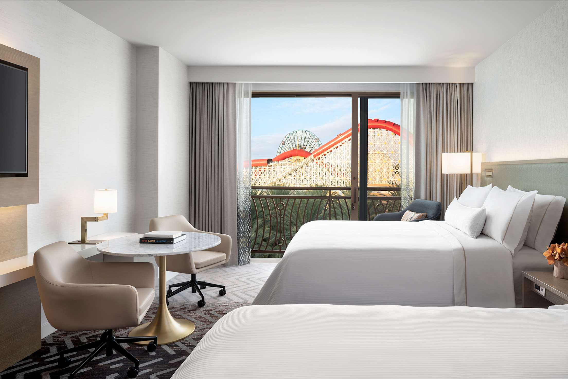  A double queen room at The Westin Anaheim Resort.