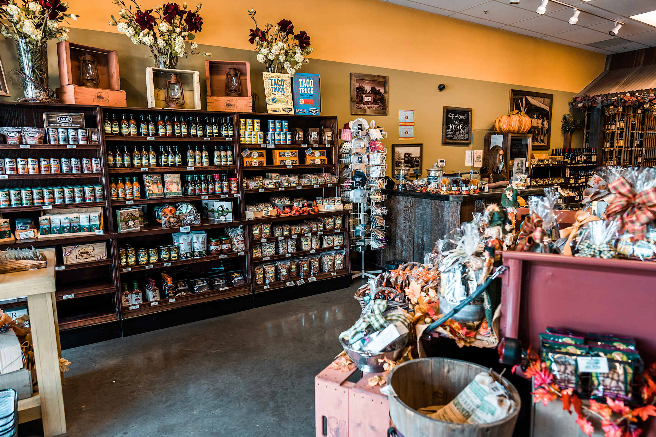 Inside the Stewart & Jasper Orchards Company Store.