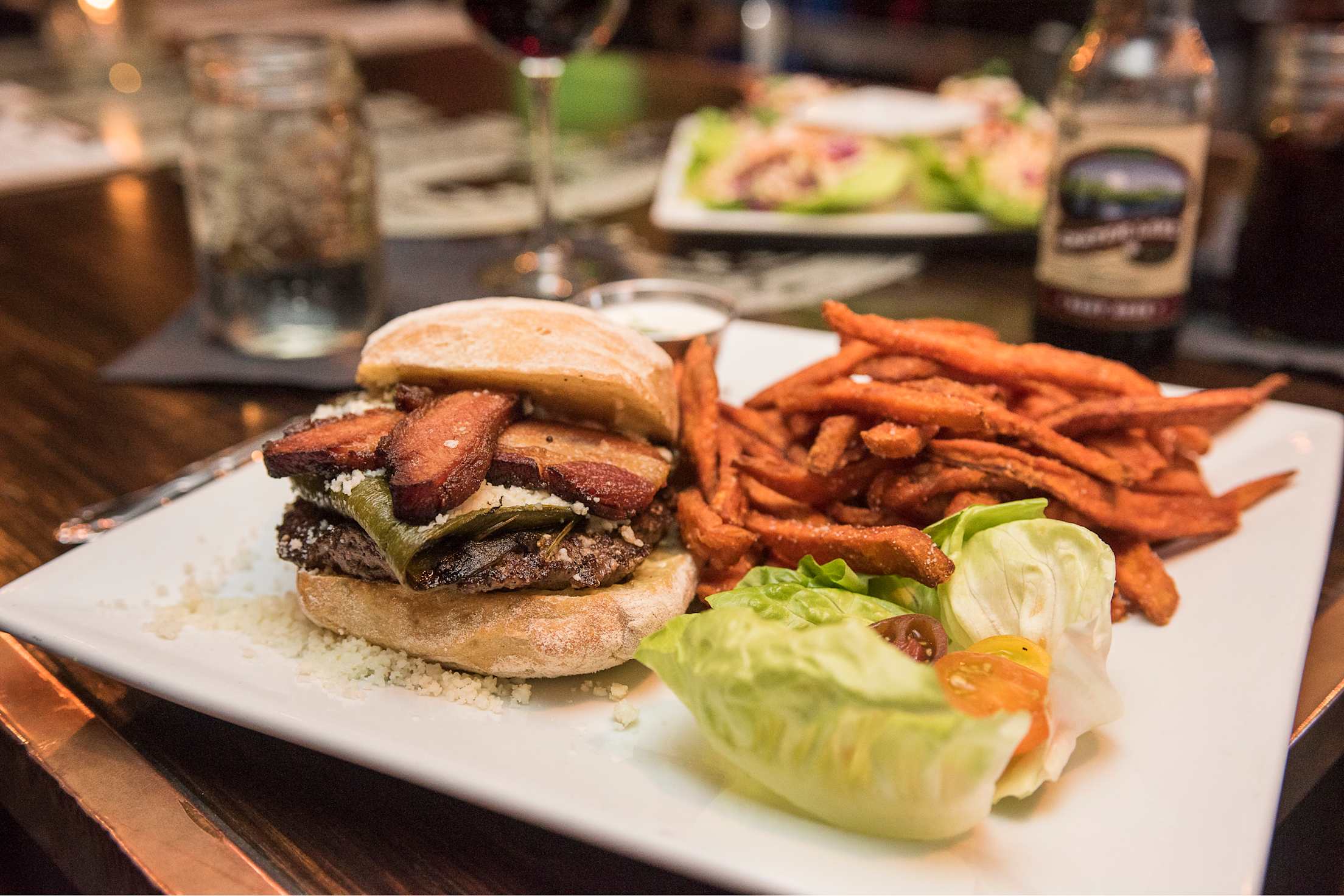 Wagyu burger at Oxenfre Public House in Brookings, Oregon