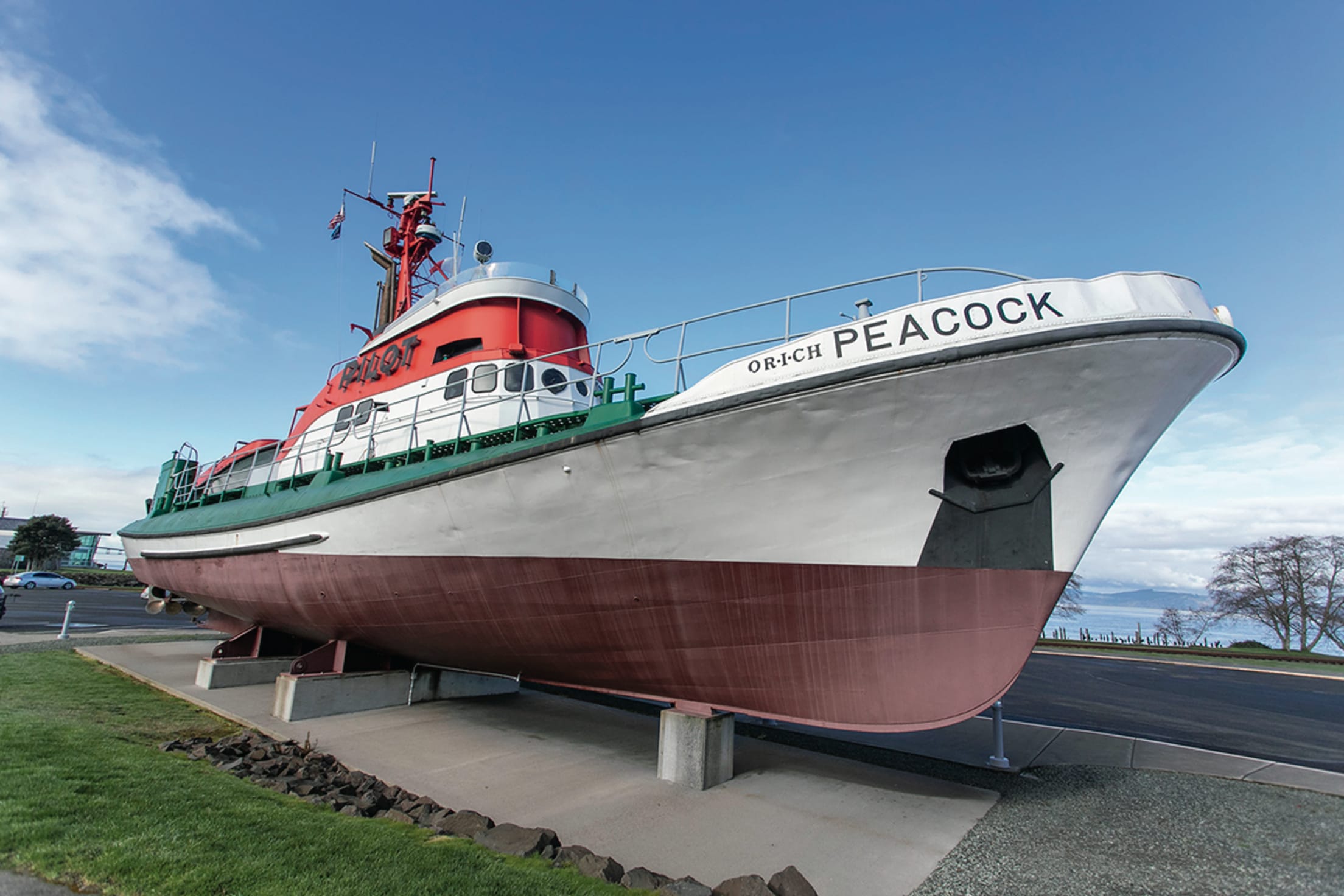 decommissioned lightship anchored outside the Columbia River Maritime Museum in Astoria, Oregon