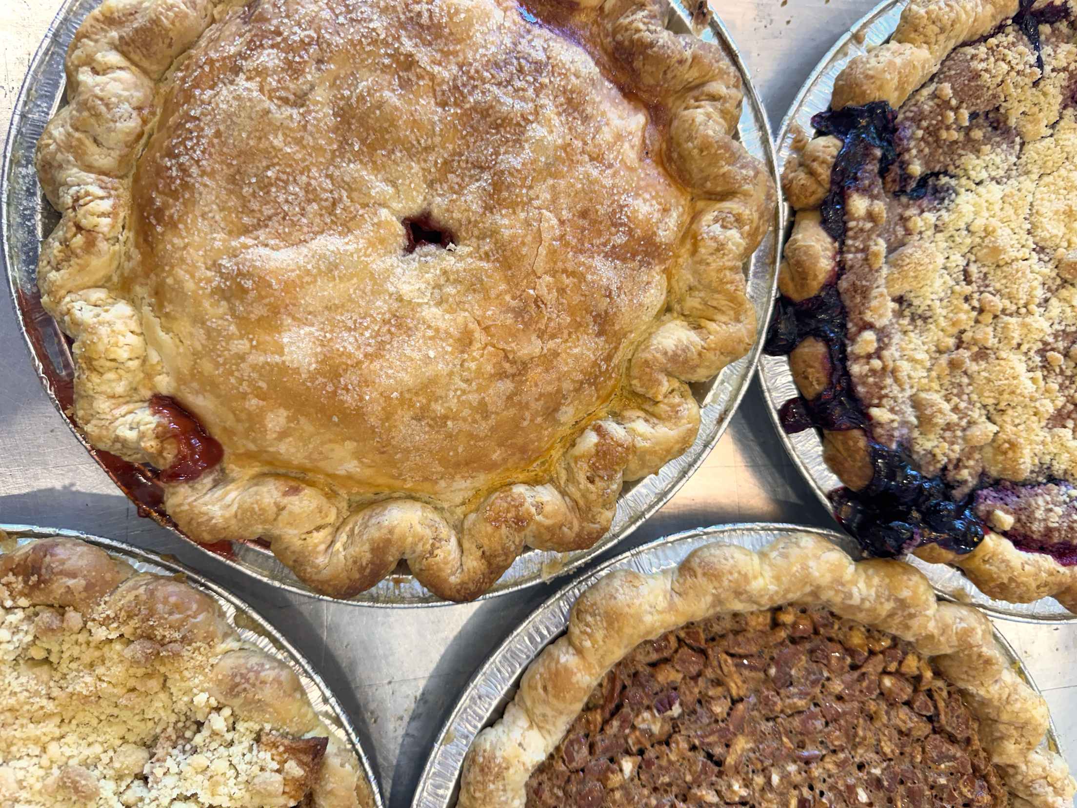 four pies of different kinds