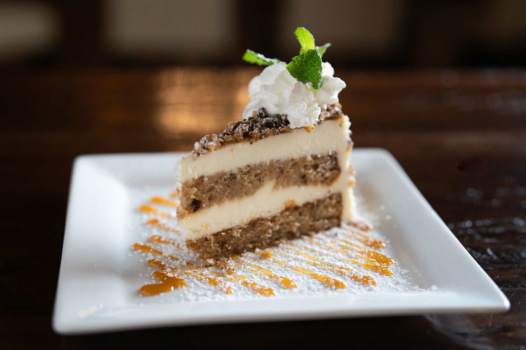 Carrot cake at Timber House Restaurant in Chester, California near Lake Almanor.