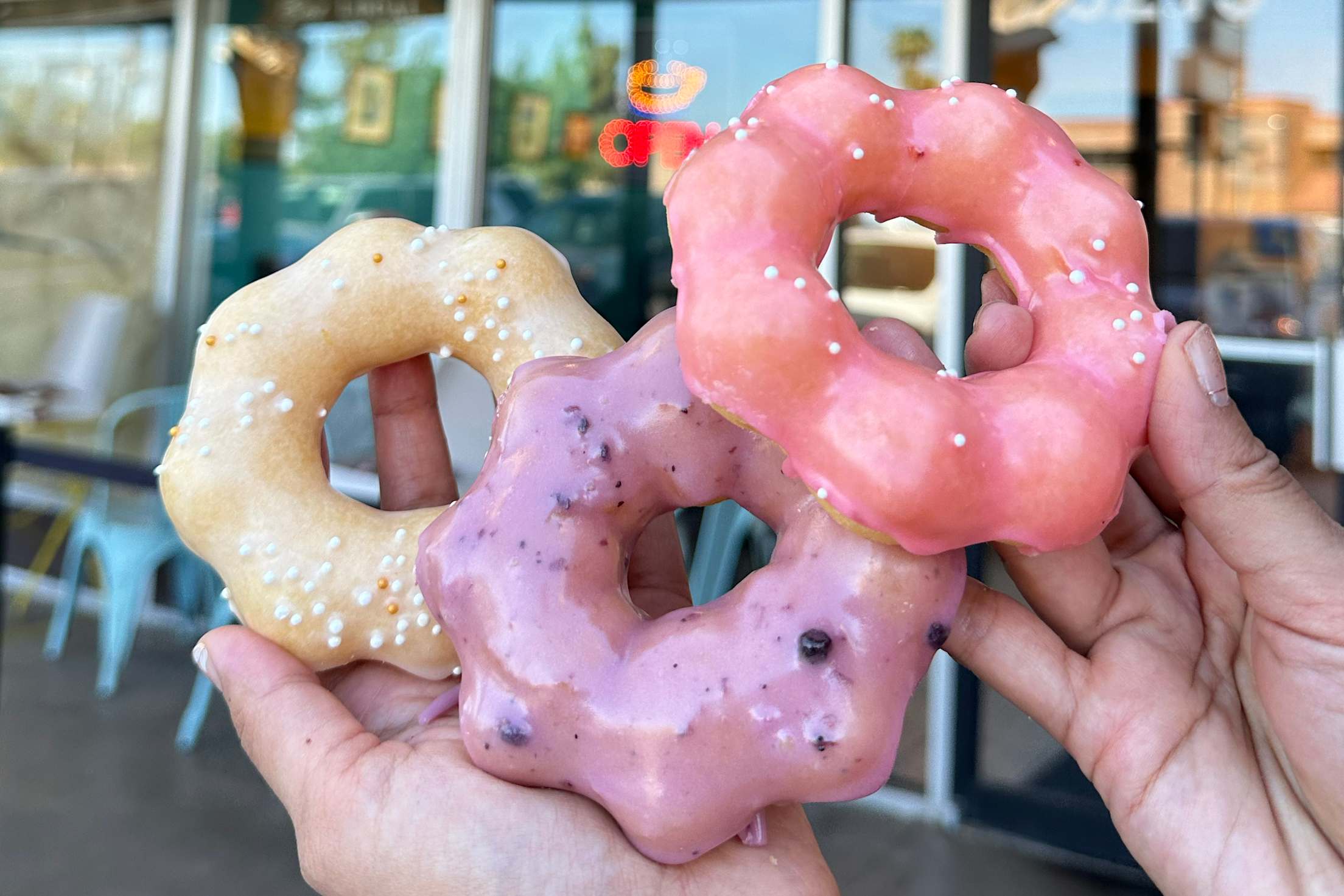 Pastel mochi donuts at The Local Donut in Scottsdale, Arizona