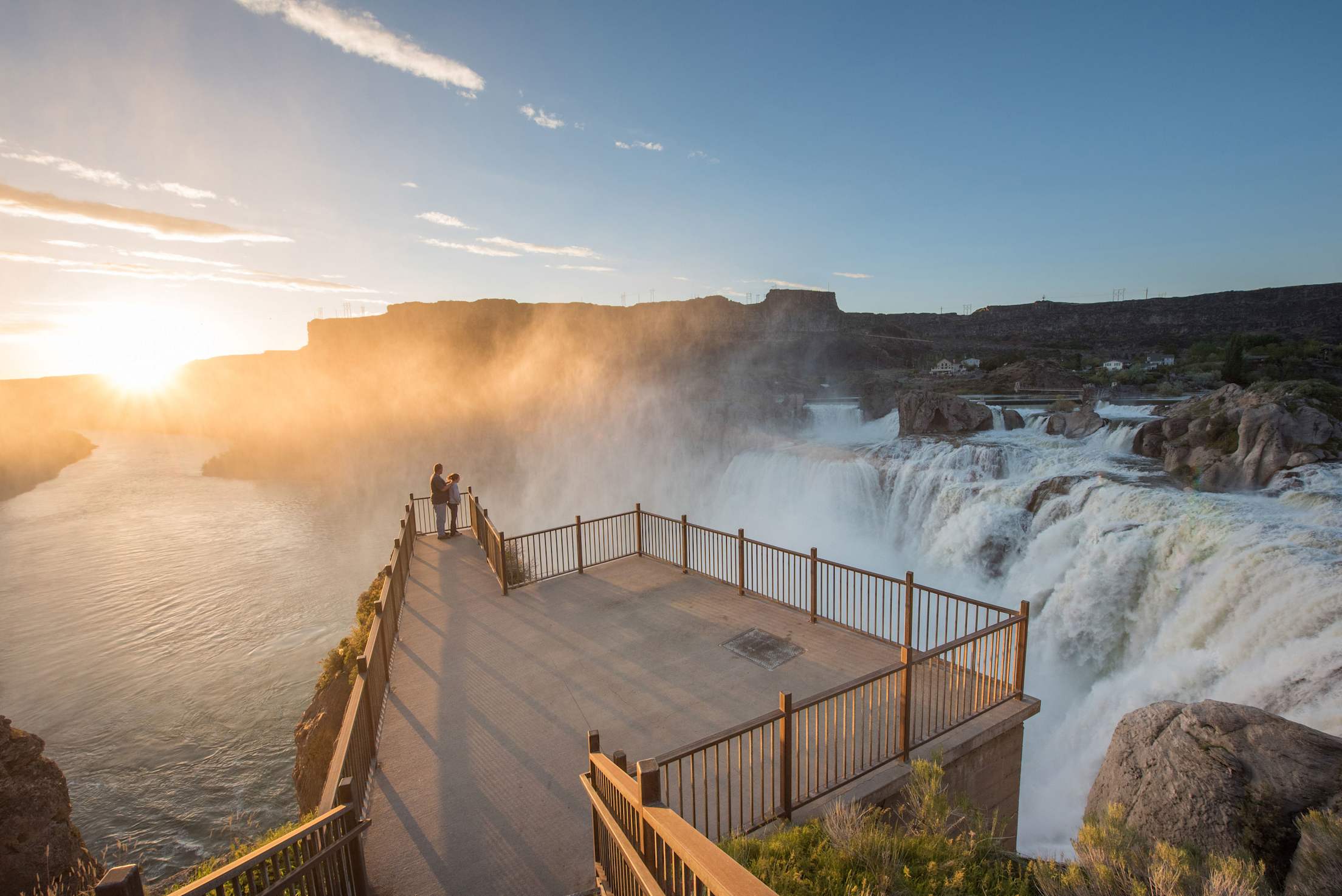 Shoshone Falls during high water, spring run off at sunset on the Snake River Canyon in Twin Falls, Idaho.