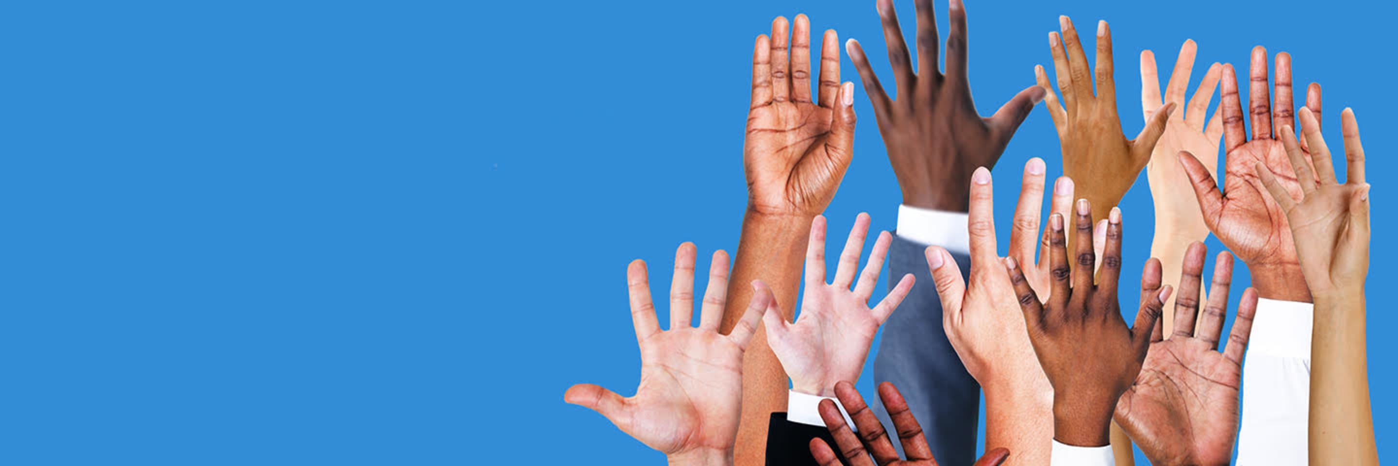 AAA Team Members raise their hands to serve their communities