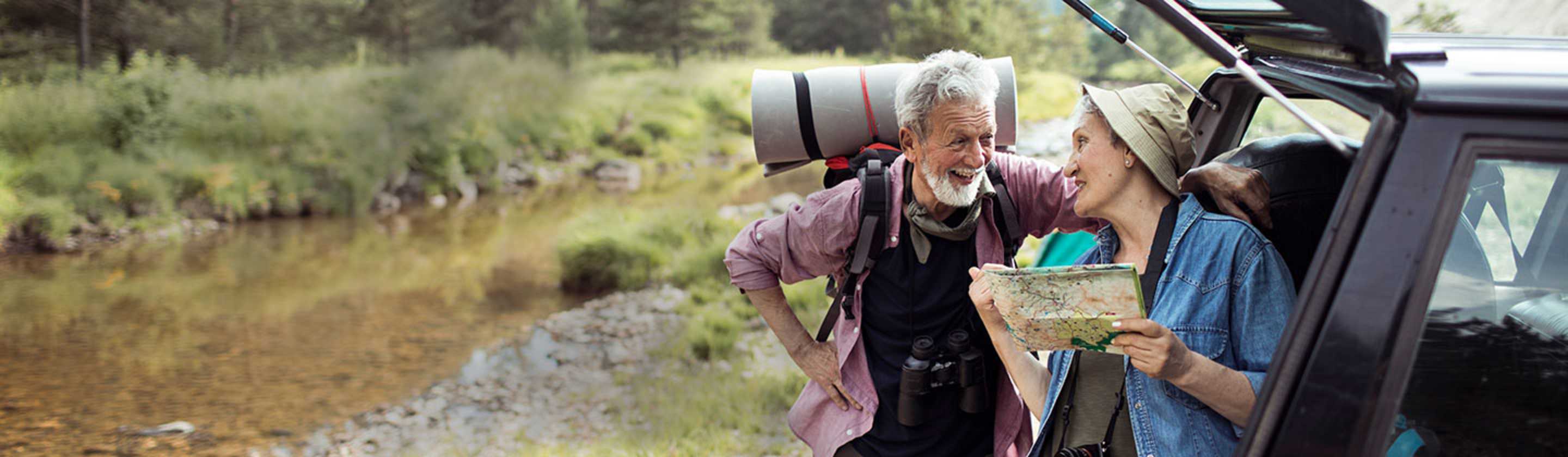 older AAA Members prepare for a hike